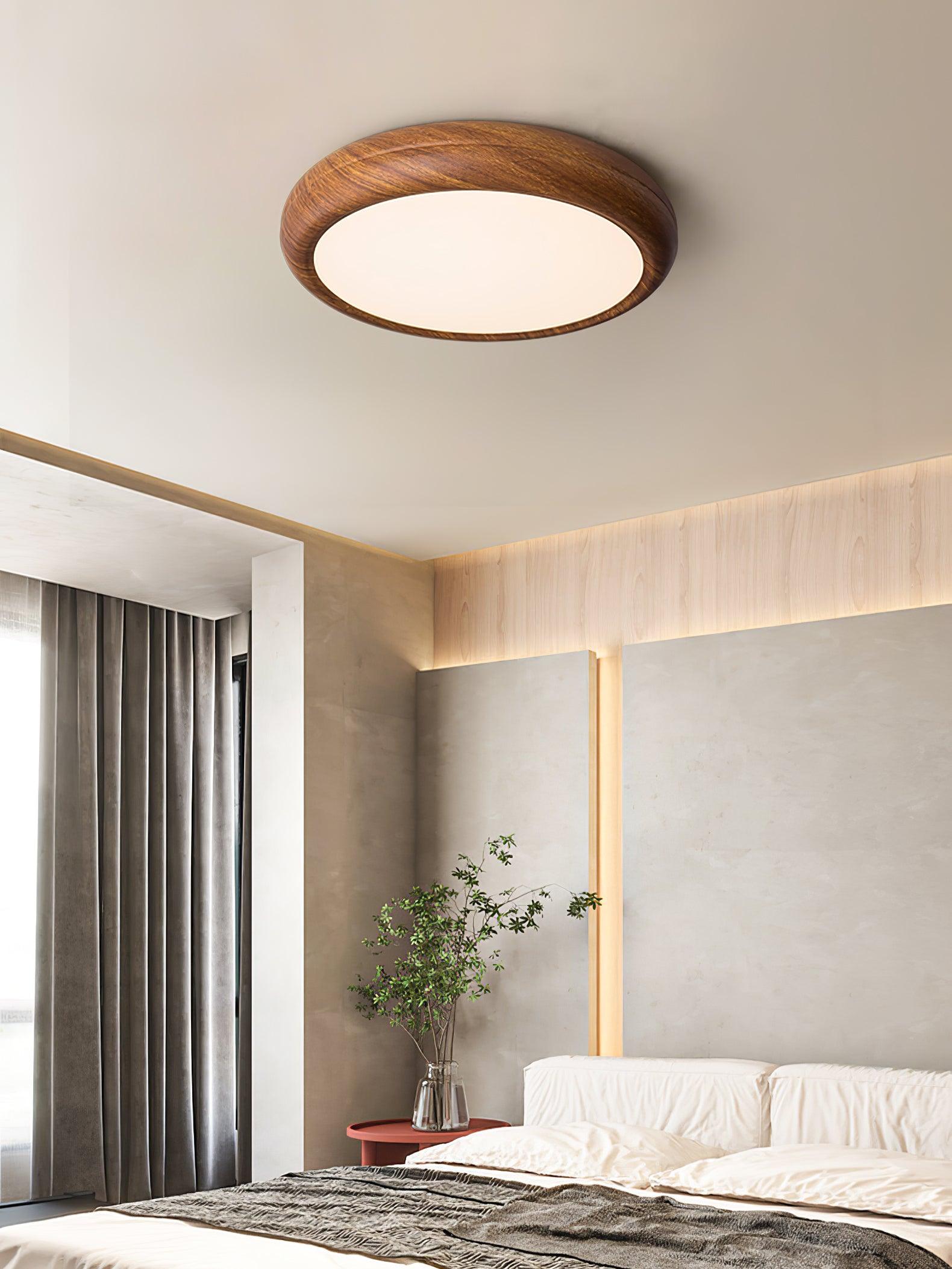 Orbis Wood Wood Grain Round Ceiling Light