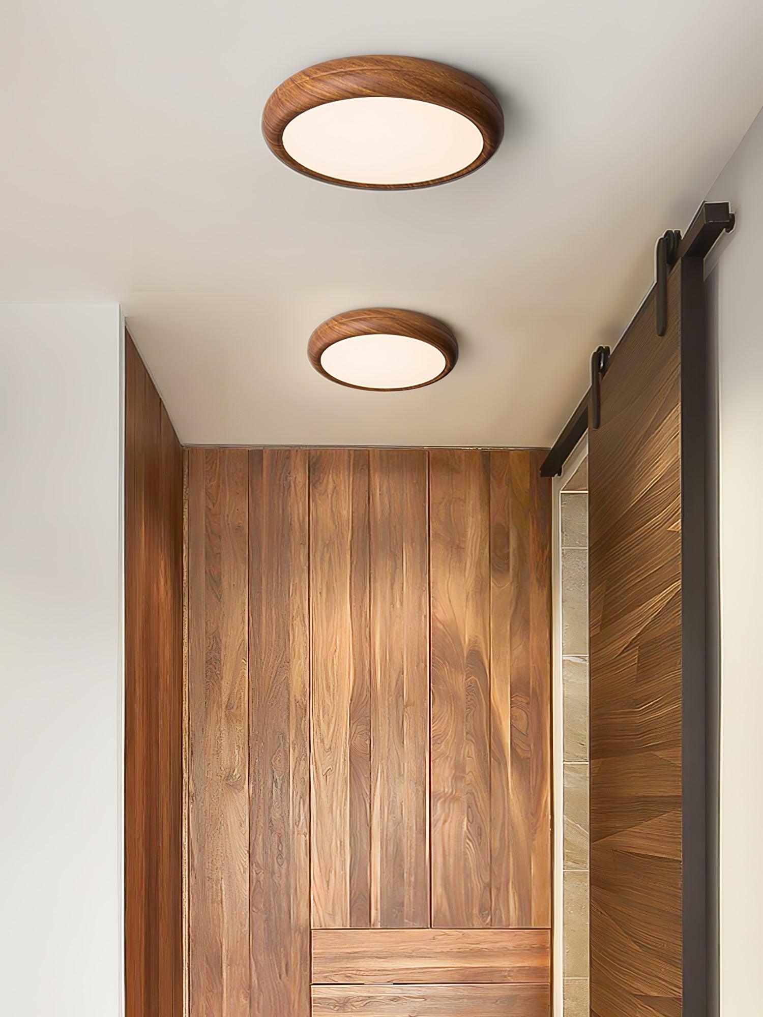 Orbis Wood Wood Grain Round Ceiling Light