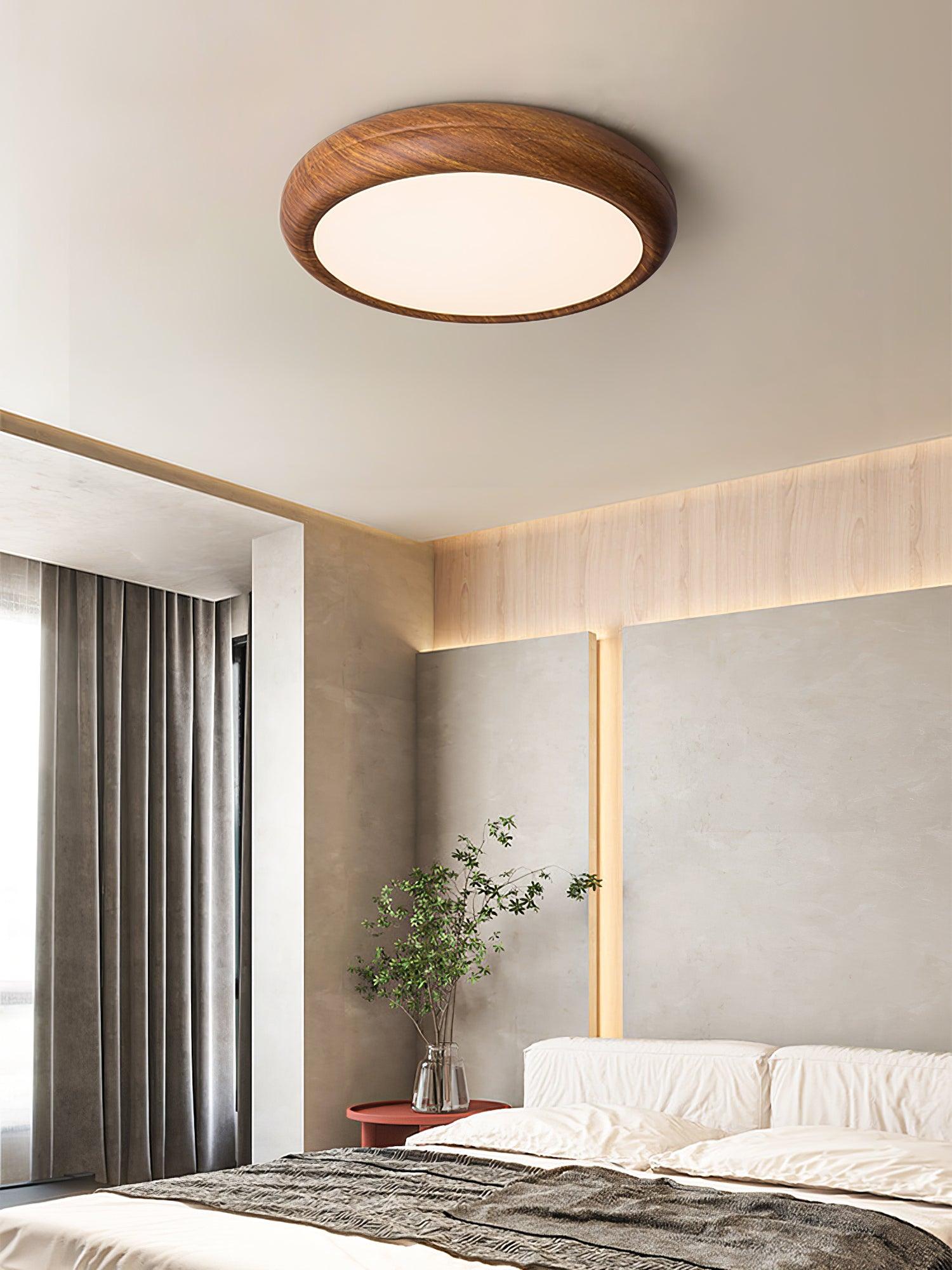 Orbis Wood Wood Grain Round Ceiling Light