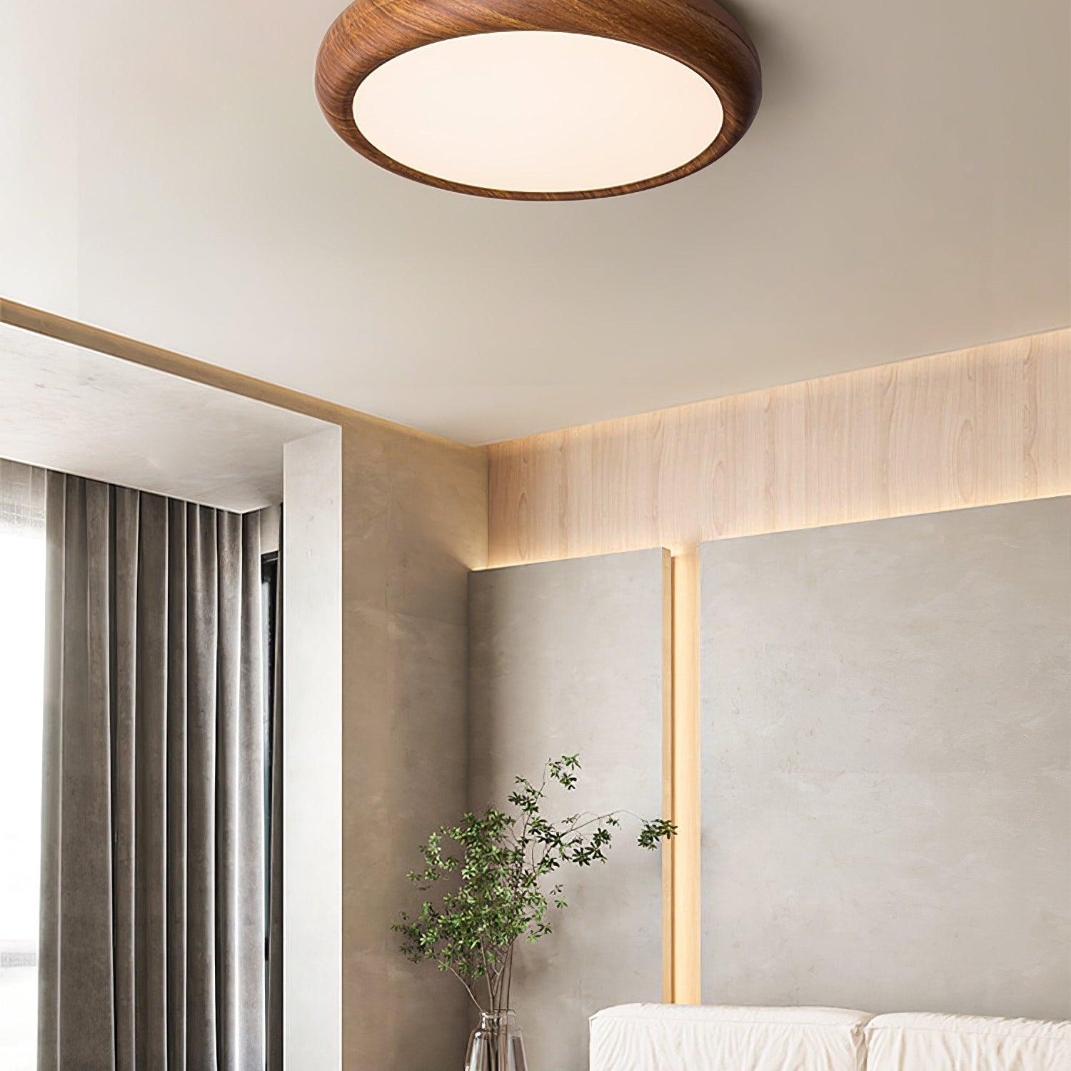 Solara Ceiling Light Woodgrain Acrylic Round - Letslighting