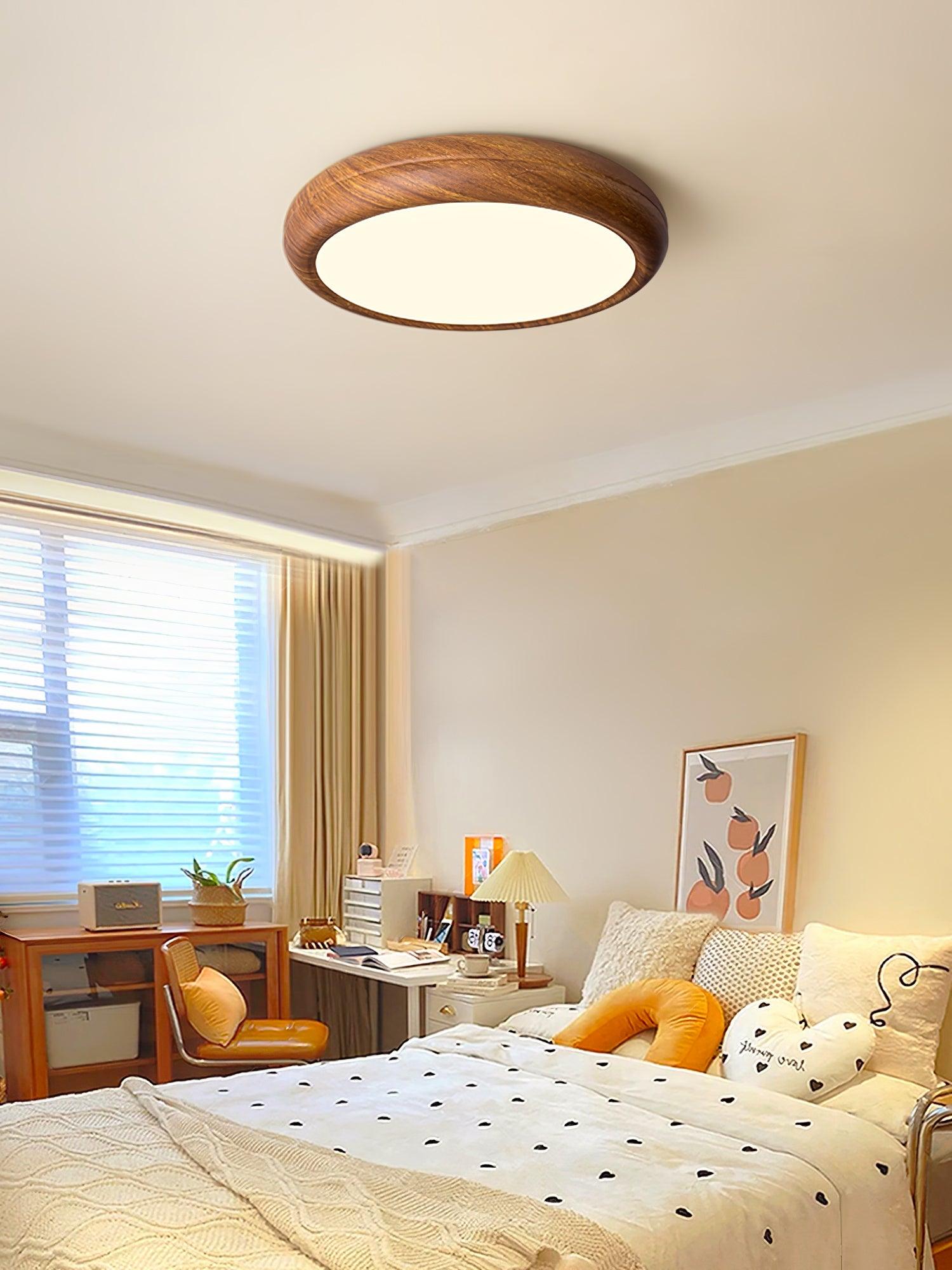 Orbis Wood Wood Grain Round Ceiling Light