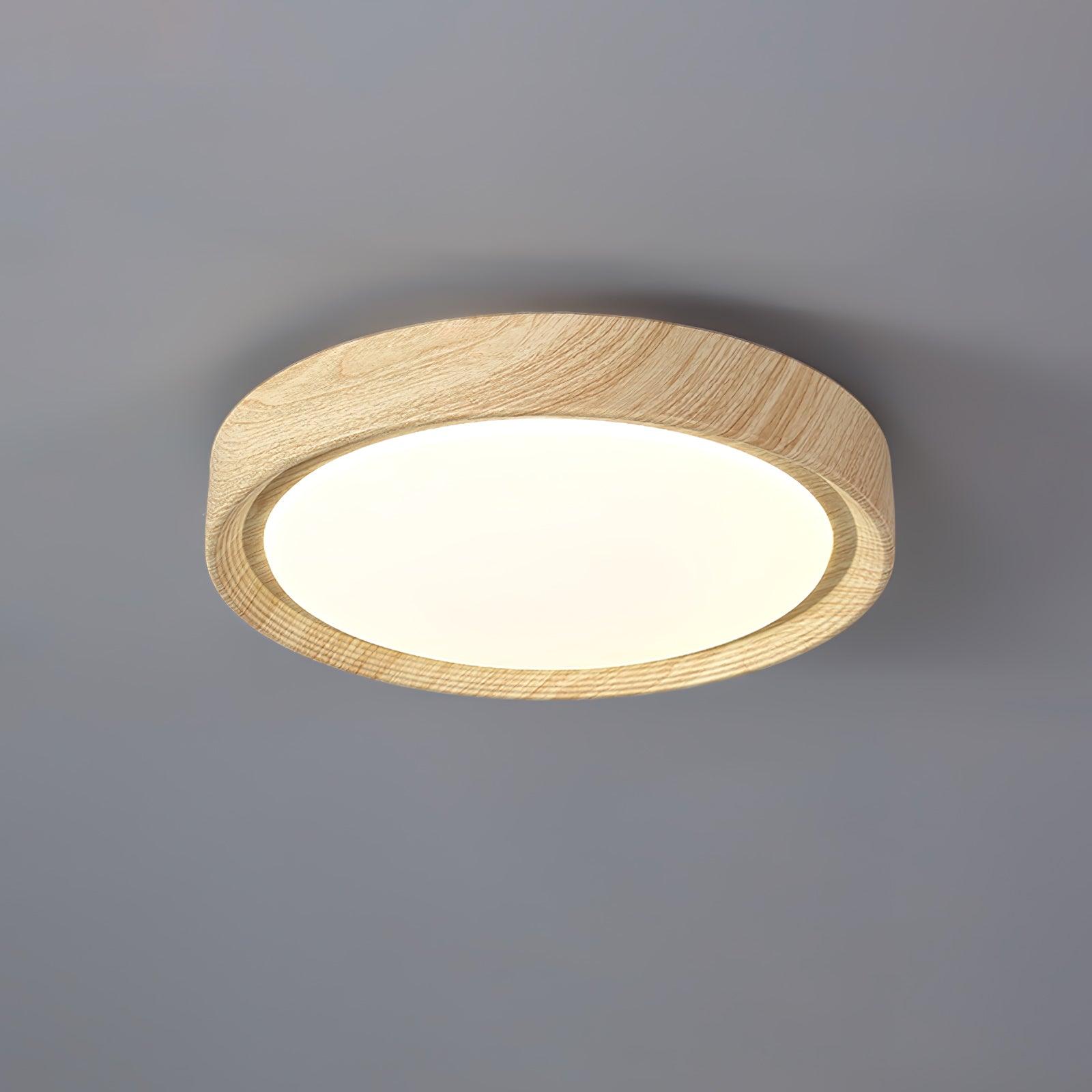 Solara Ceiling Light Woodgrain Acrylic Round - Letslighting