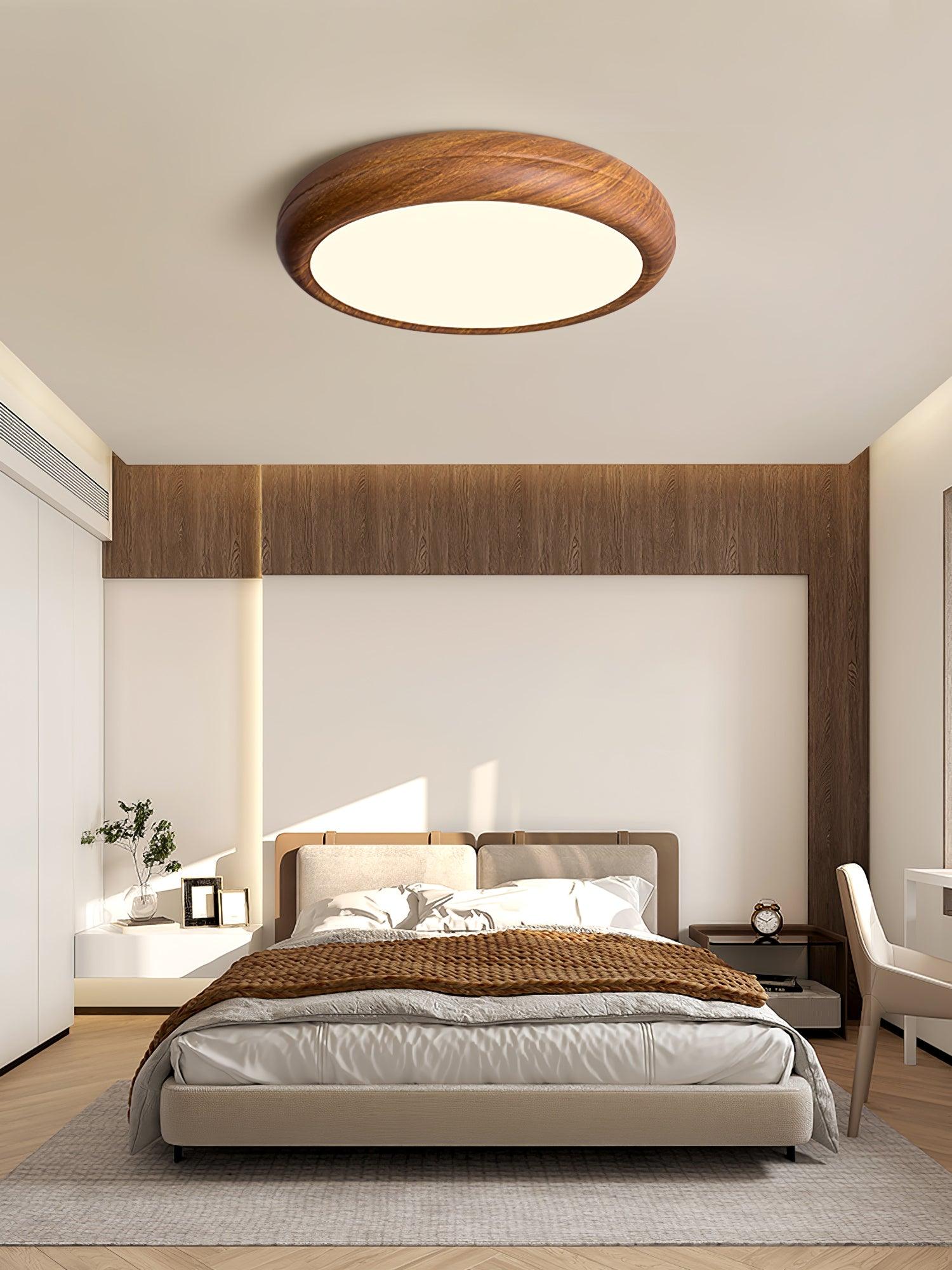 Orbis Wood Wood Grain Round Ceiling Light
