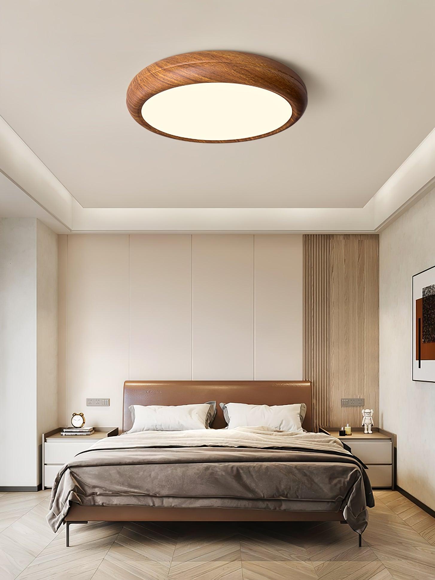 Orbis Wood Wood Grain Round Ceiling Light