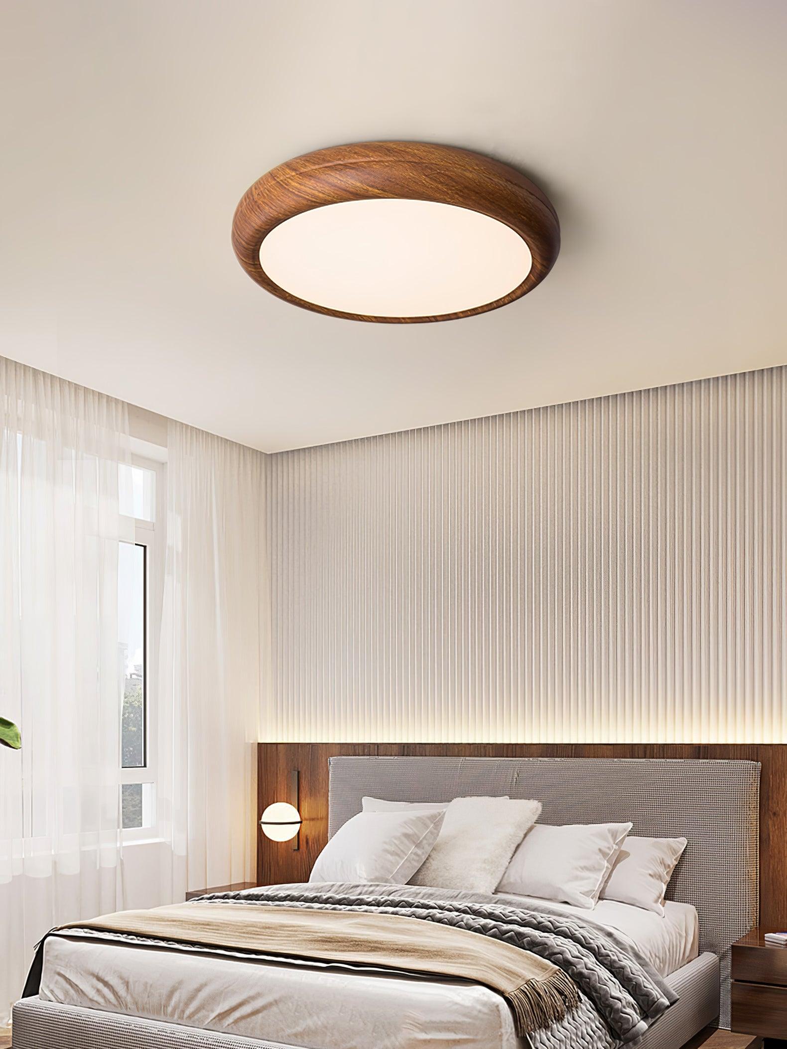 Orbis Wood Wood Grain Round Ceiling Light