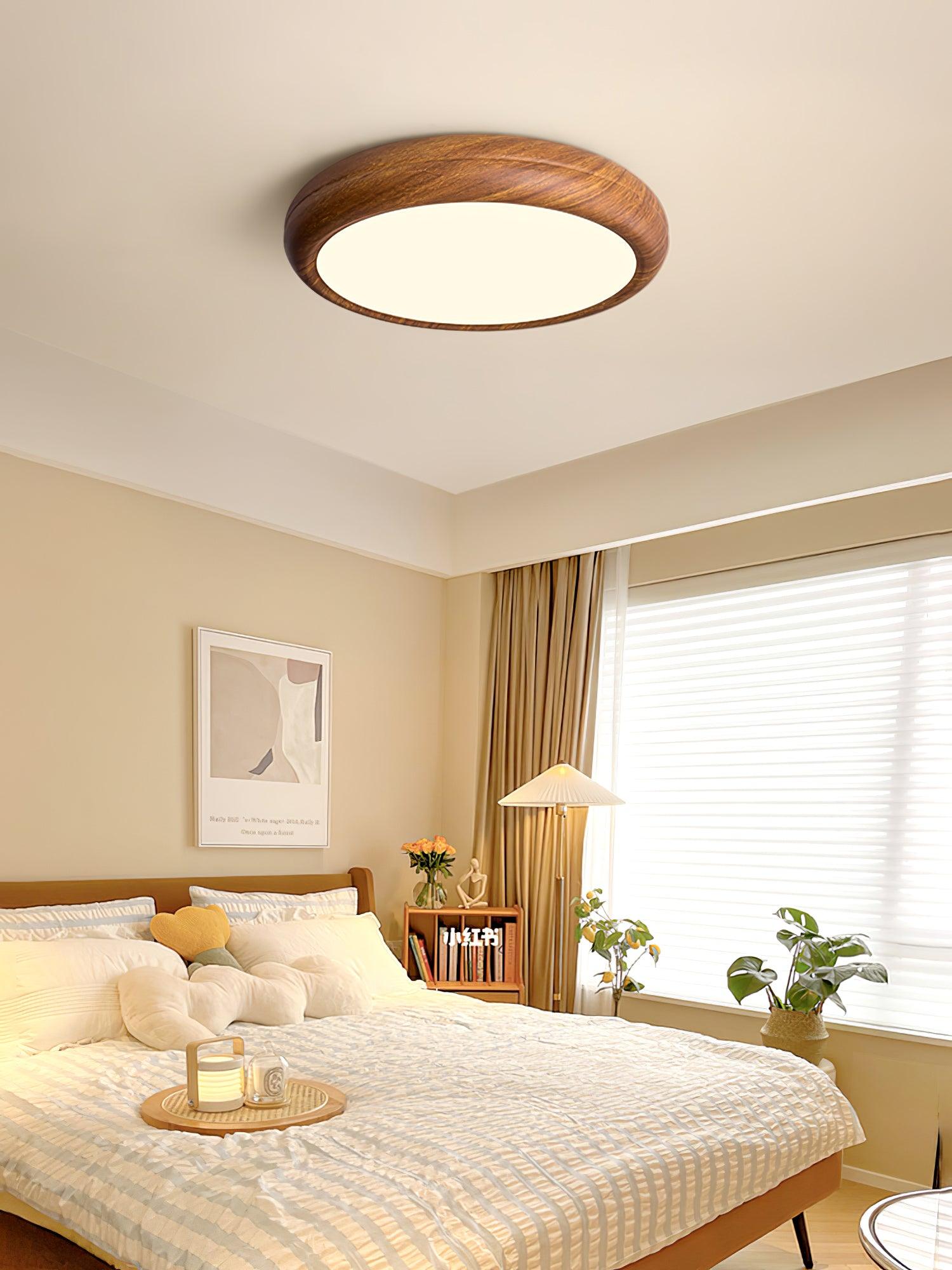 Orbis Wood Wood Grain Round Ceiling Light