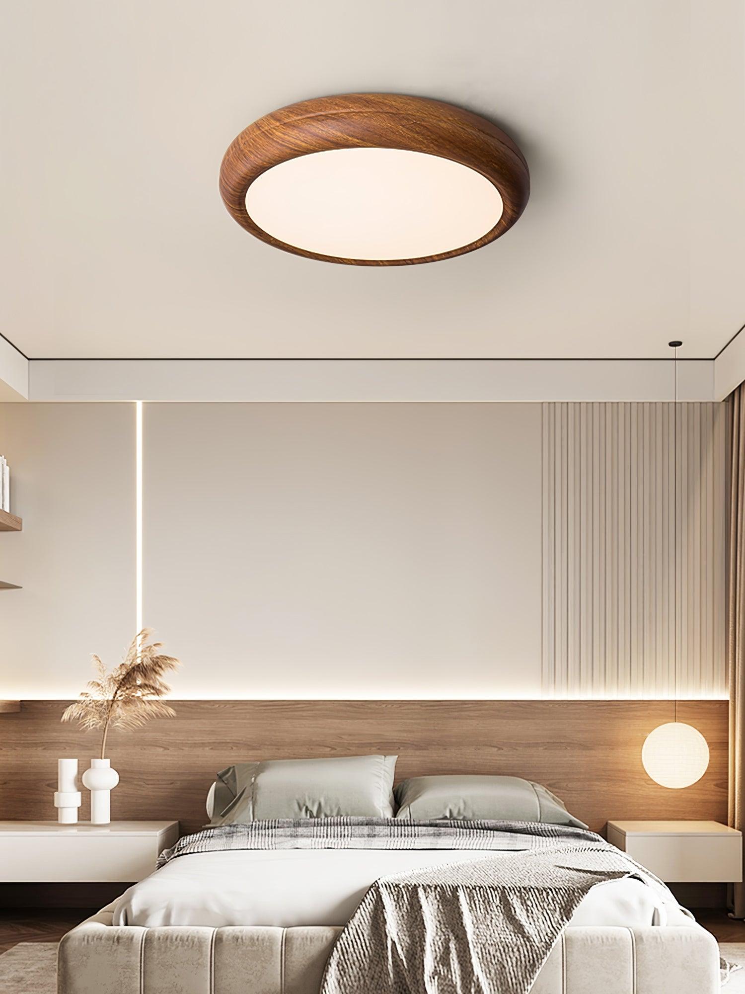 Orbis Wood Wood Grain Round Ceiling Light