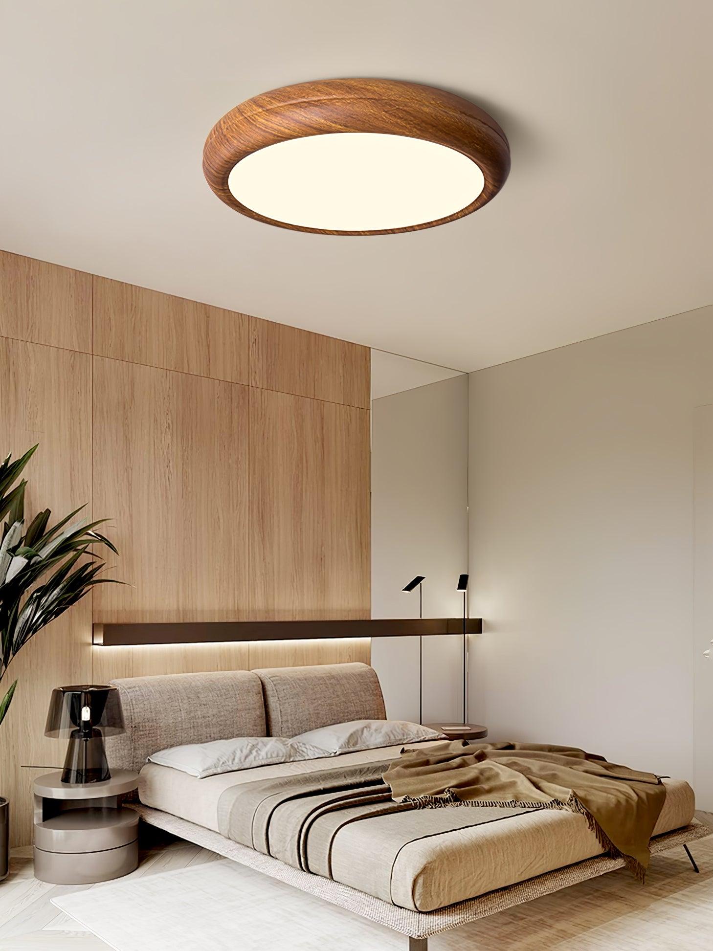 Orbis Wood Wood Grain Round Ceiling Light
