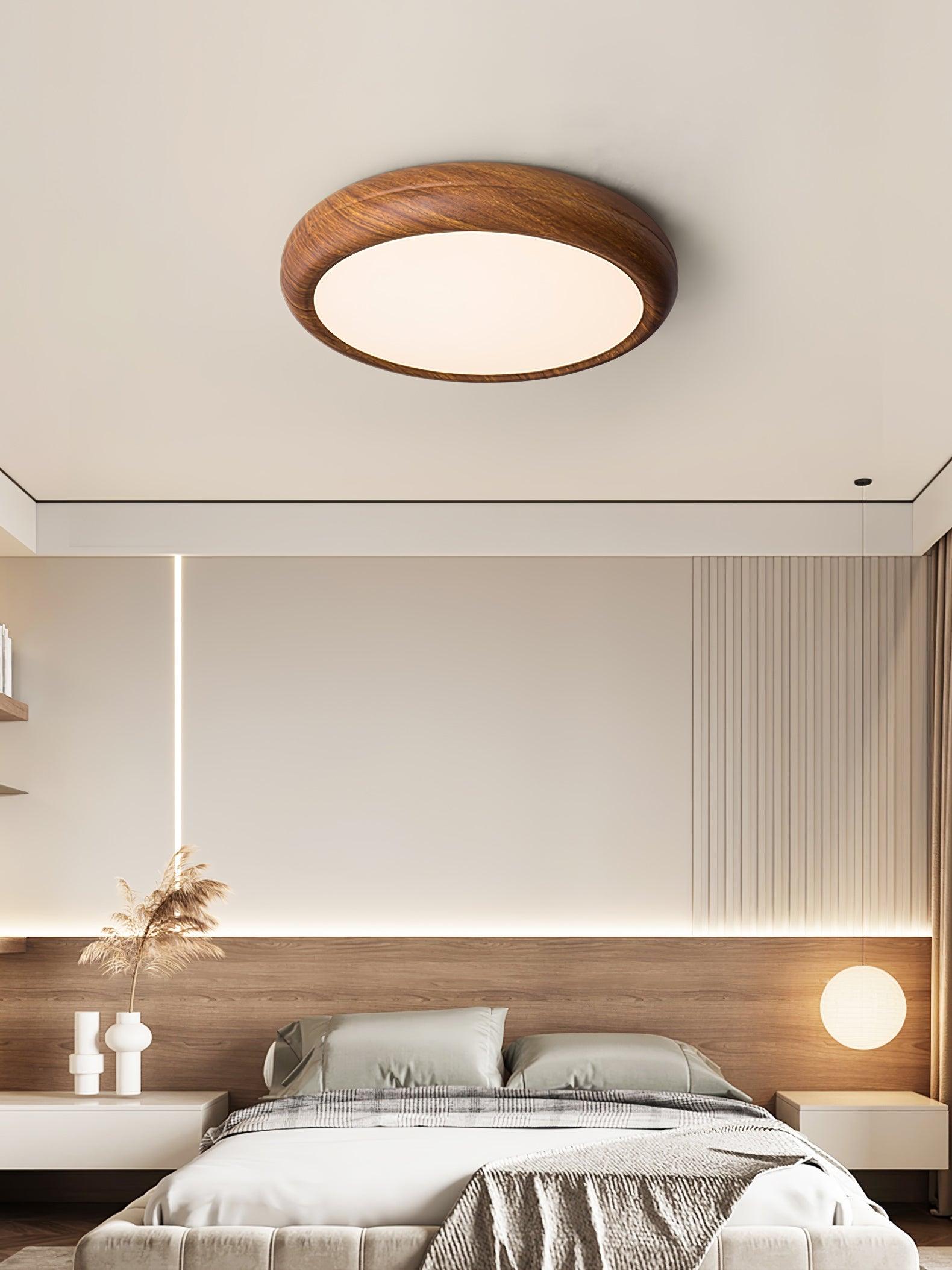 Orbis Wood Wood Grain Round Ceiling Light