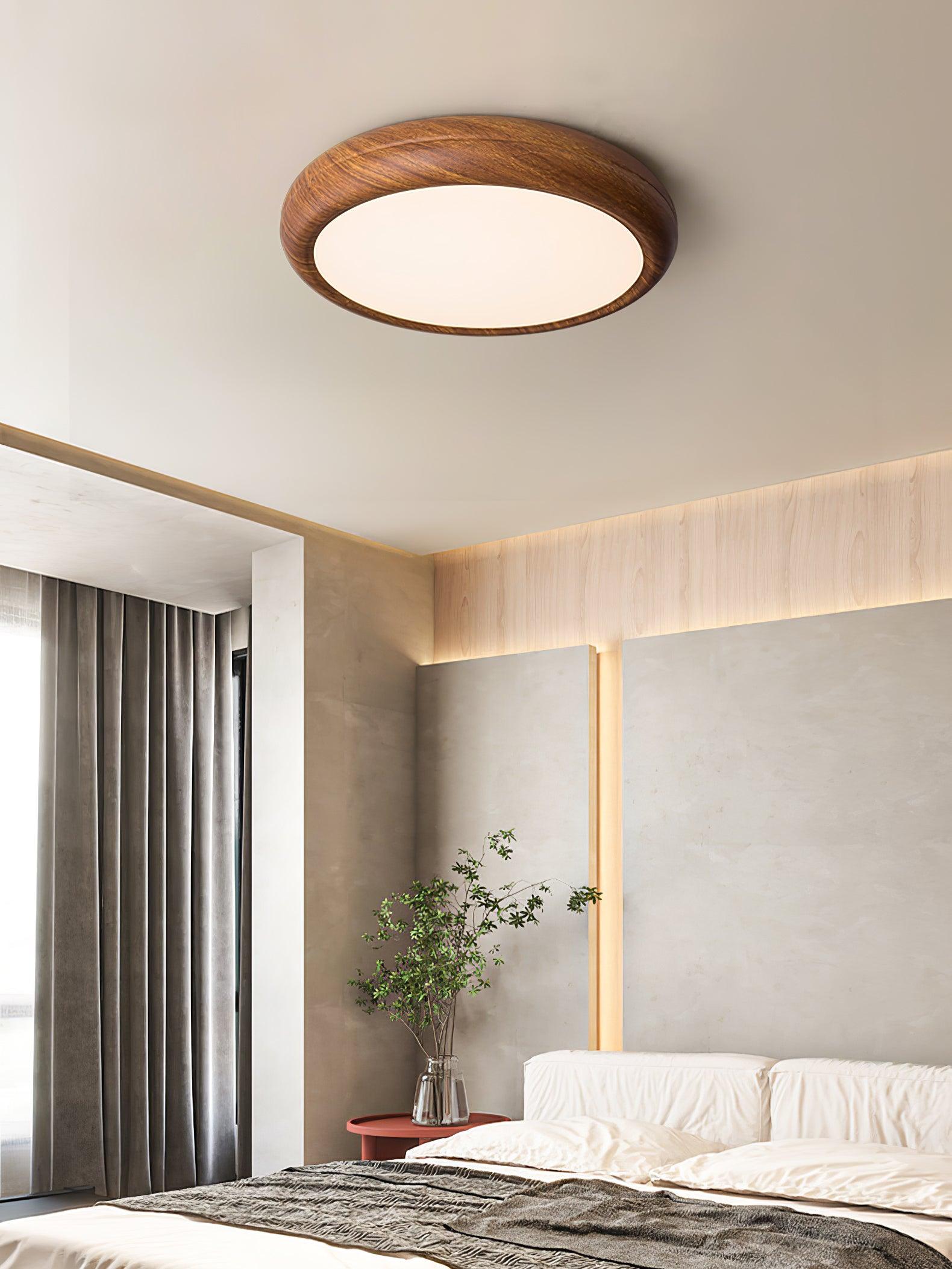 Orbis Wood Wood Grain Round Ceiling Light