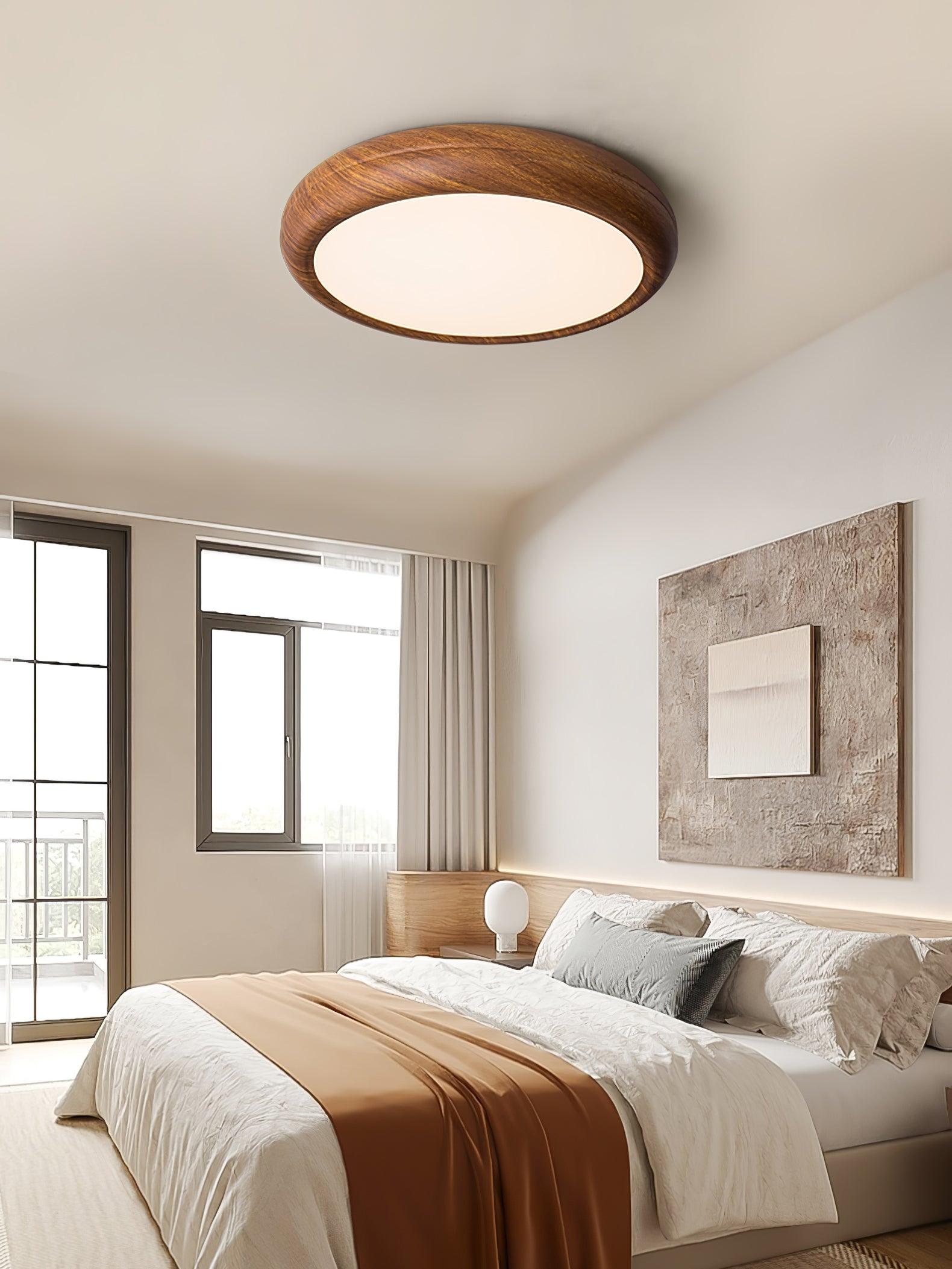 Orbis Wood Wood Grain Round Ceiling Light