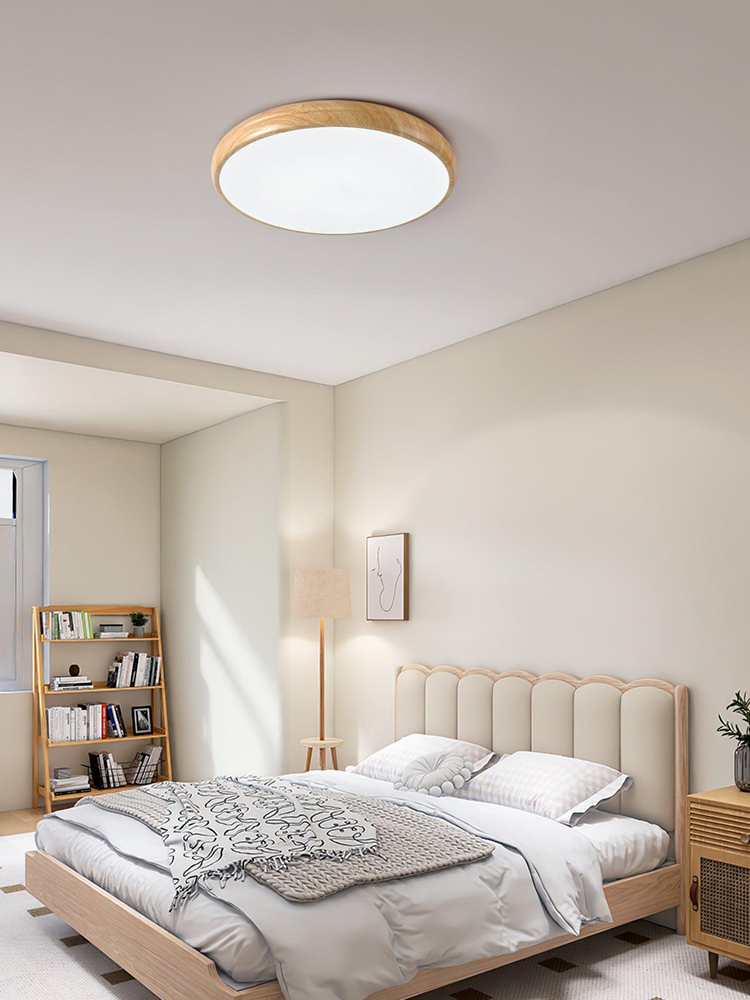 Wood Grain Round Ceiling Lamp - Blowlighting