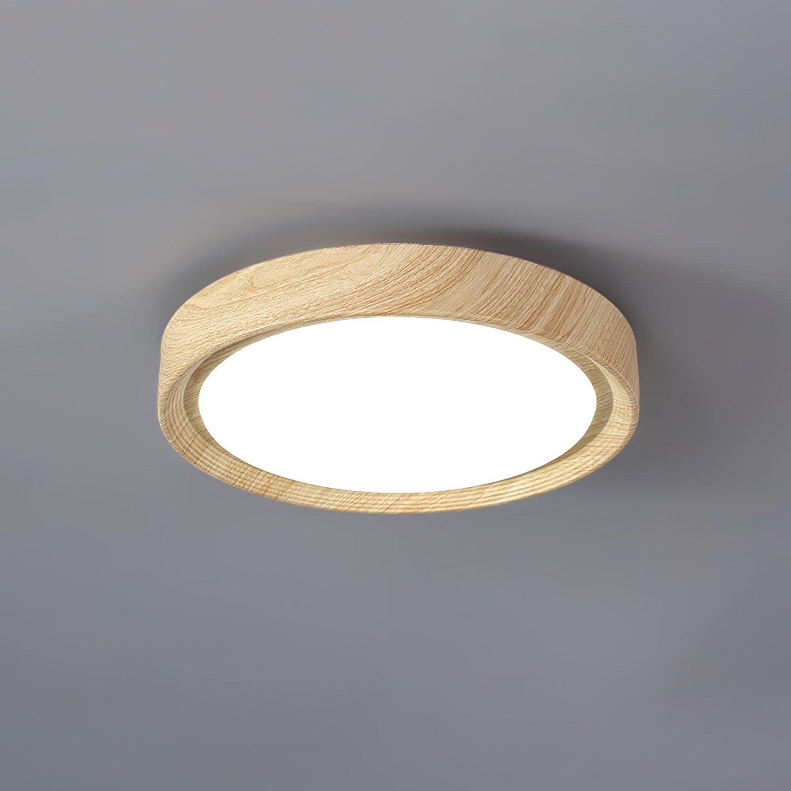 Solara Ceiling Light Woodgrain Acrylic Round - Letslighting
