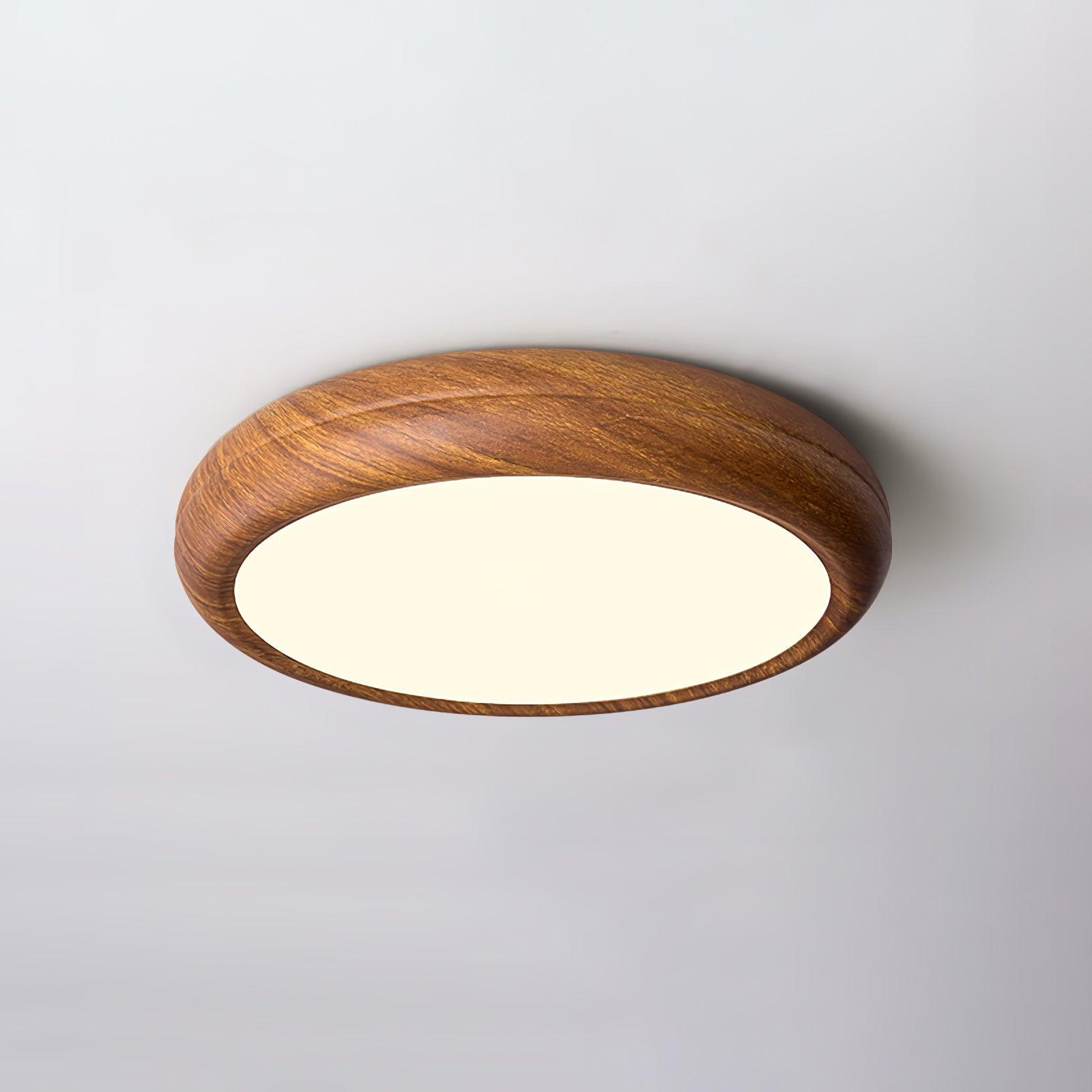 Solara Ceiling Light Woodgrain Acrylic Round - Letslighting