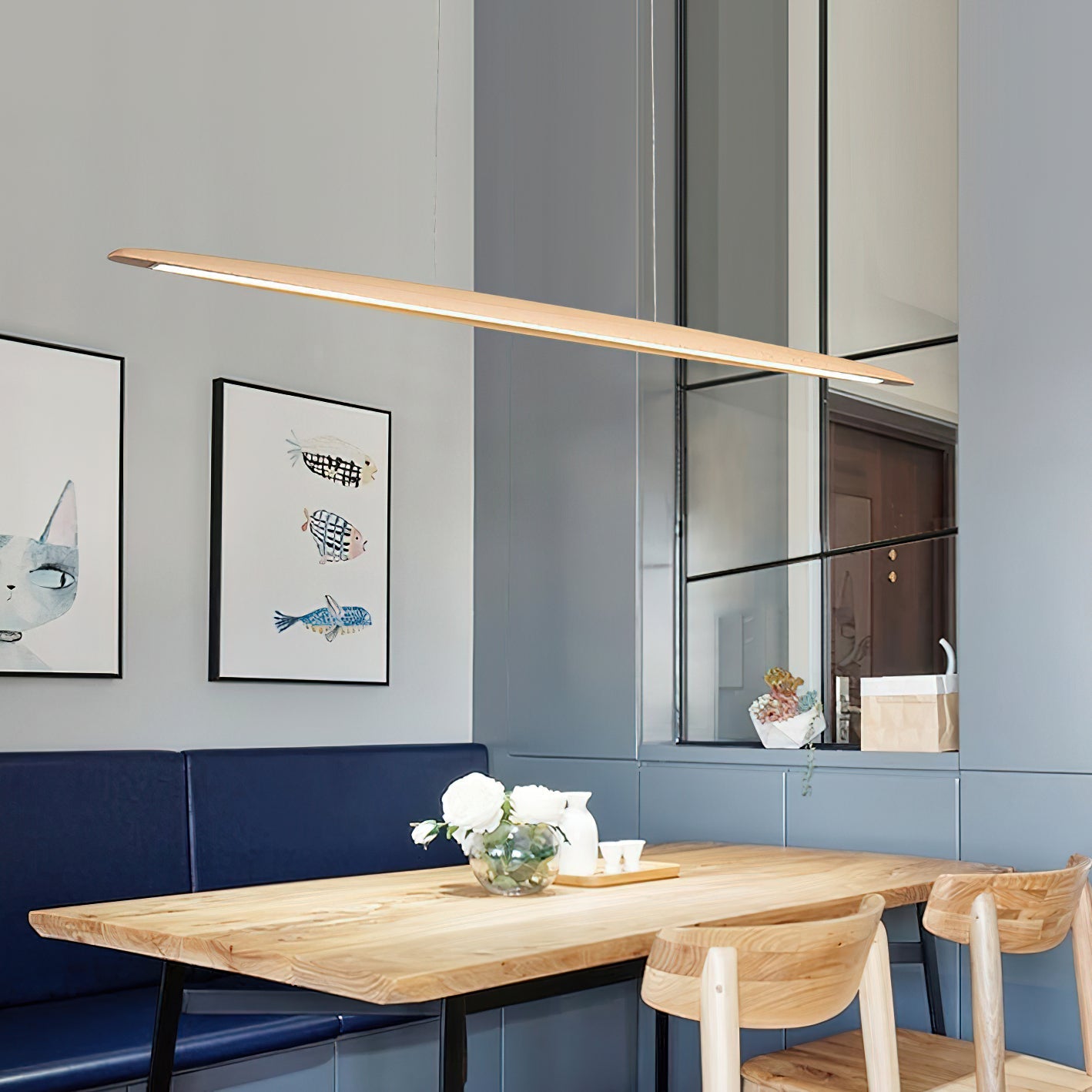 Zing Modern Minimalist Walnut Wood Pendant Lamp - Letslighting