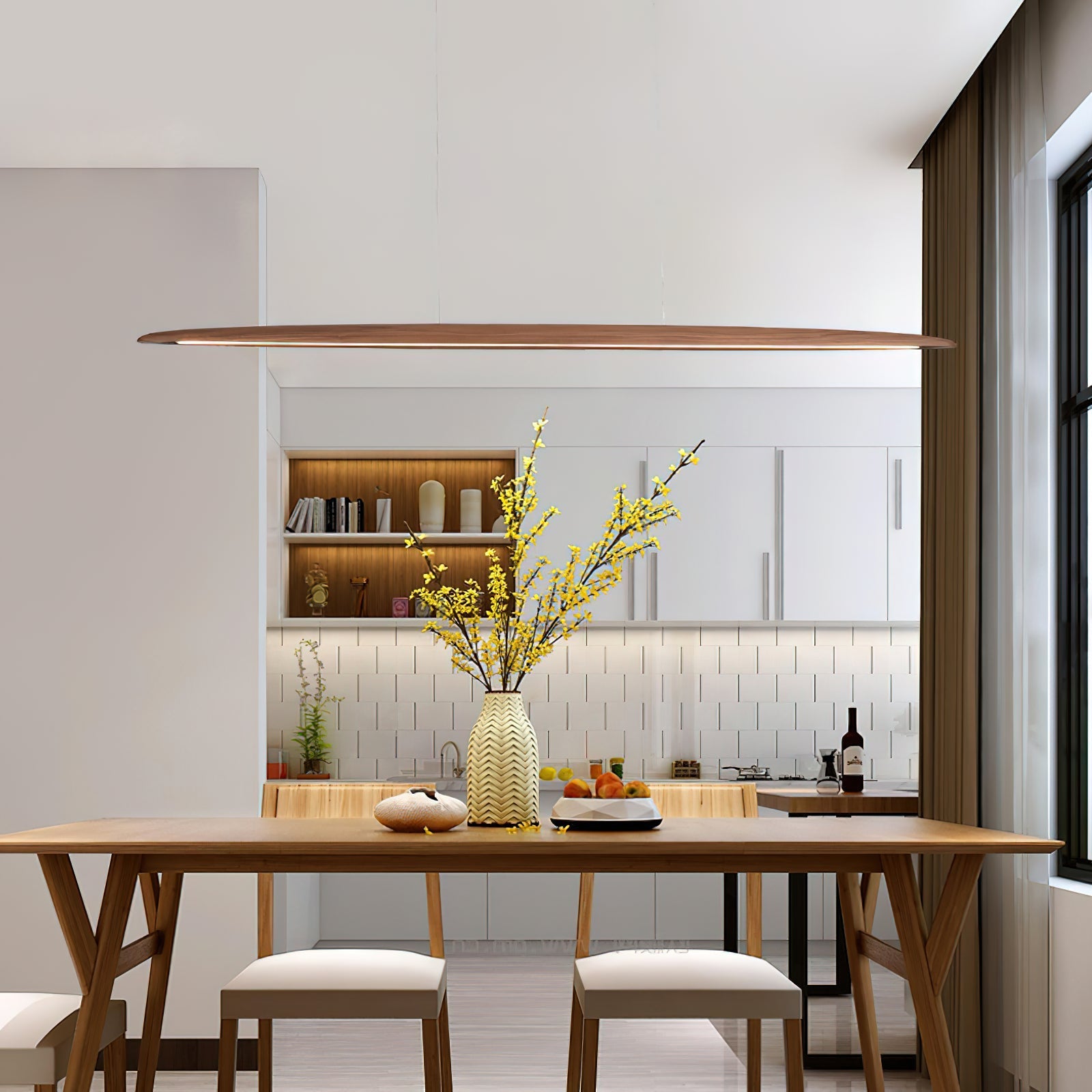 Zing Modern Minimalist Walnut Wood Pendant Lamp - Letslighting