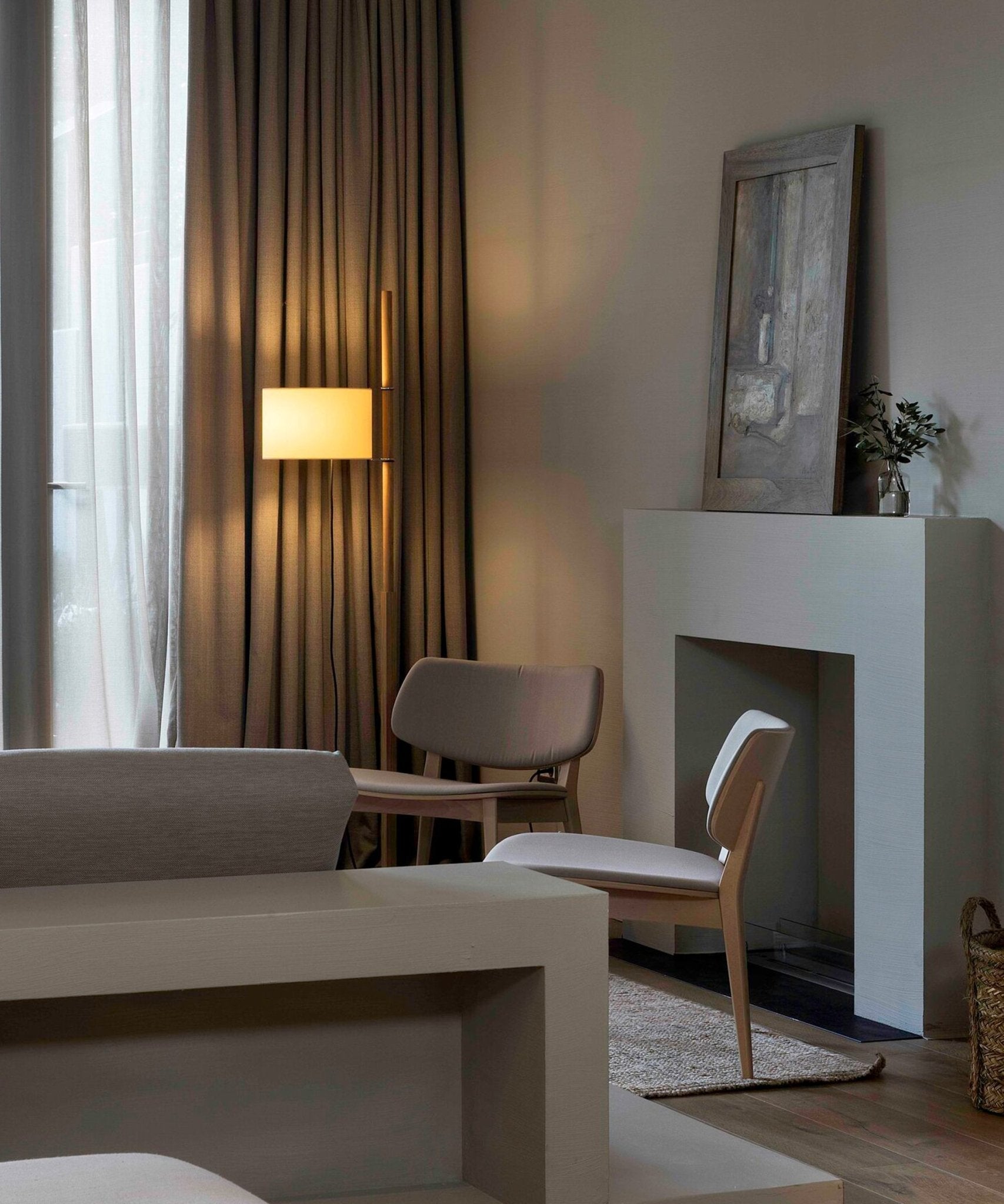 Torna Wood Fabric Floor Lamp - Letslighting