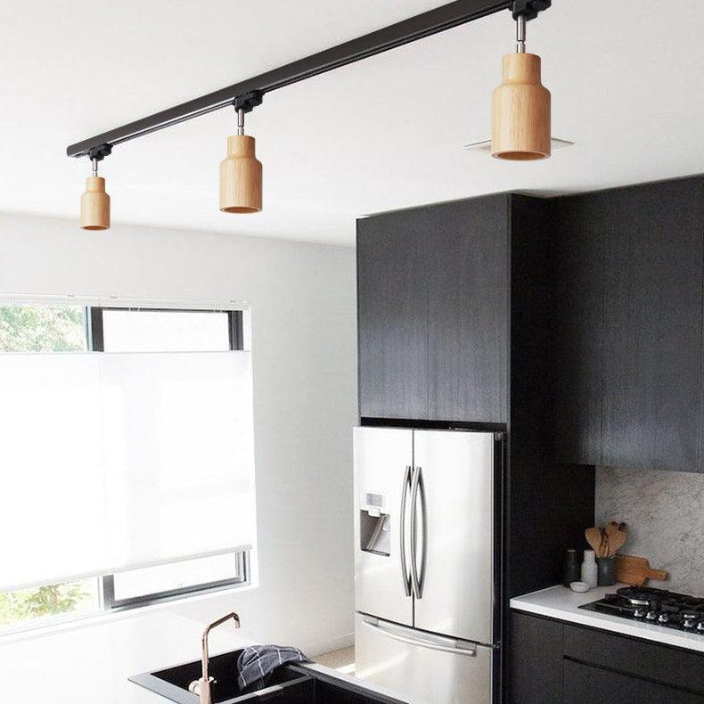 Aim Wood Track Ceiling Light Spotlight - Letslighting