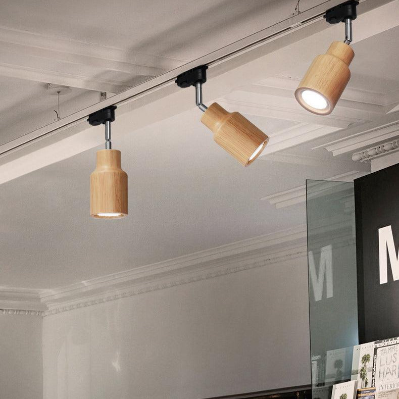 Aim Wood Track Ceiling Light Spotlight - Letslighting