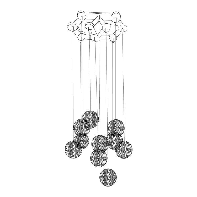 Ulvararis Nordic Orb Sphere Cluster Wooden Pendant Light - Letslighting