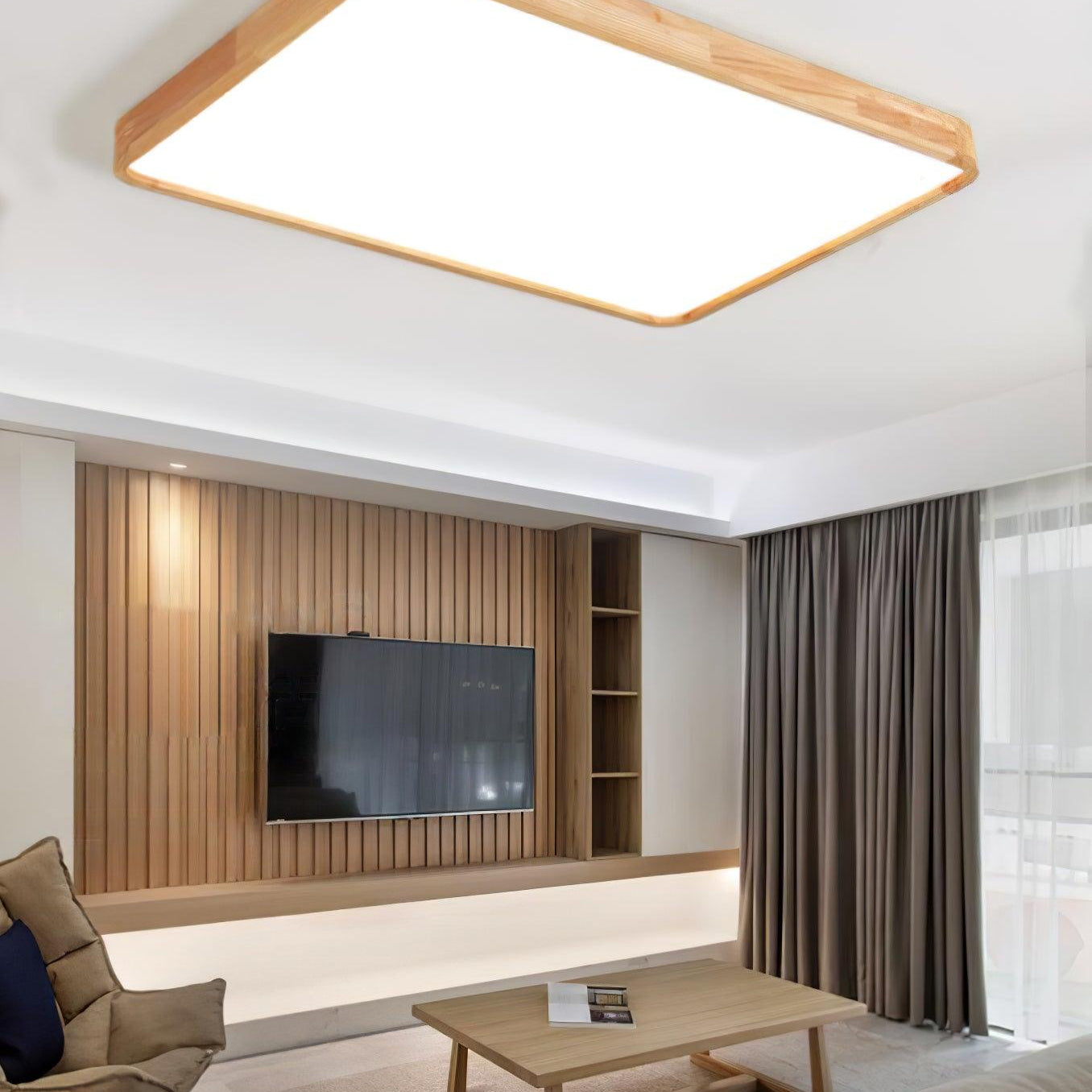 Lustra Ceiling Light Wooden Geometric LED - Letslighting