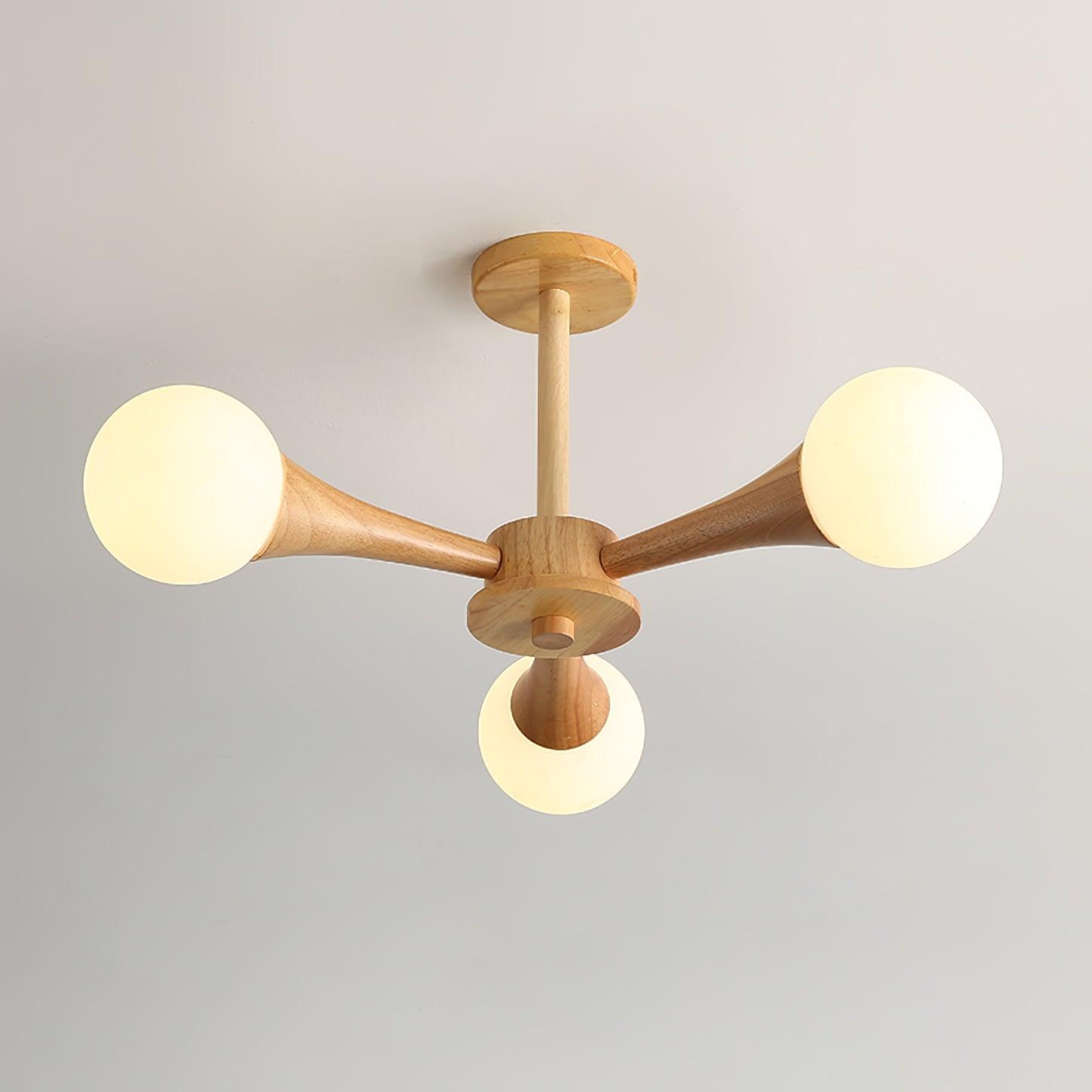 Lustra Chandelier Wooden Globe Retro - Letslighting