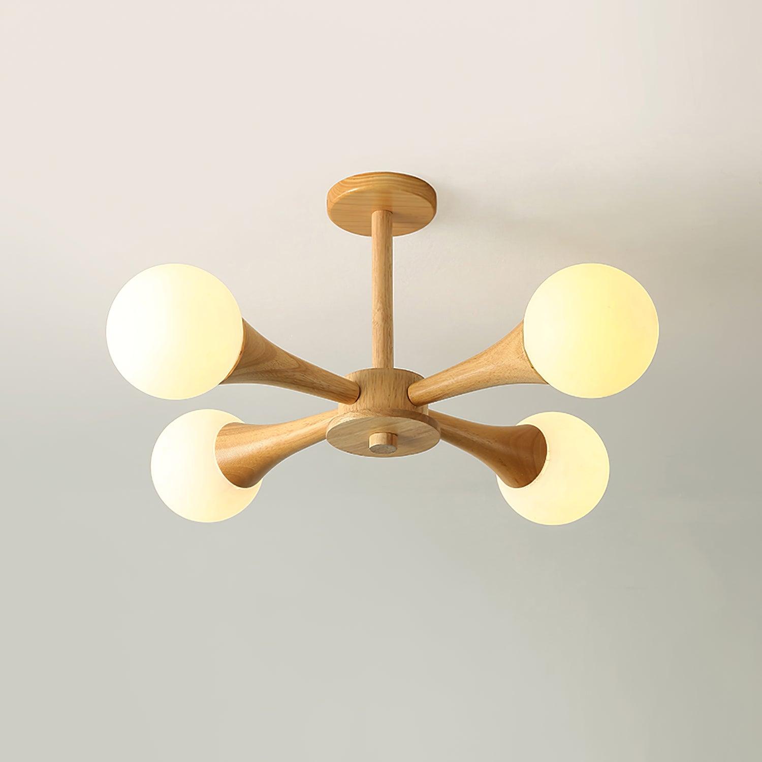 Lustra Chandelier Wooden Globe Retro - Letslighting