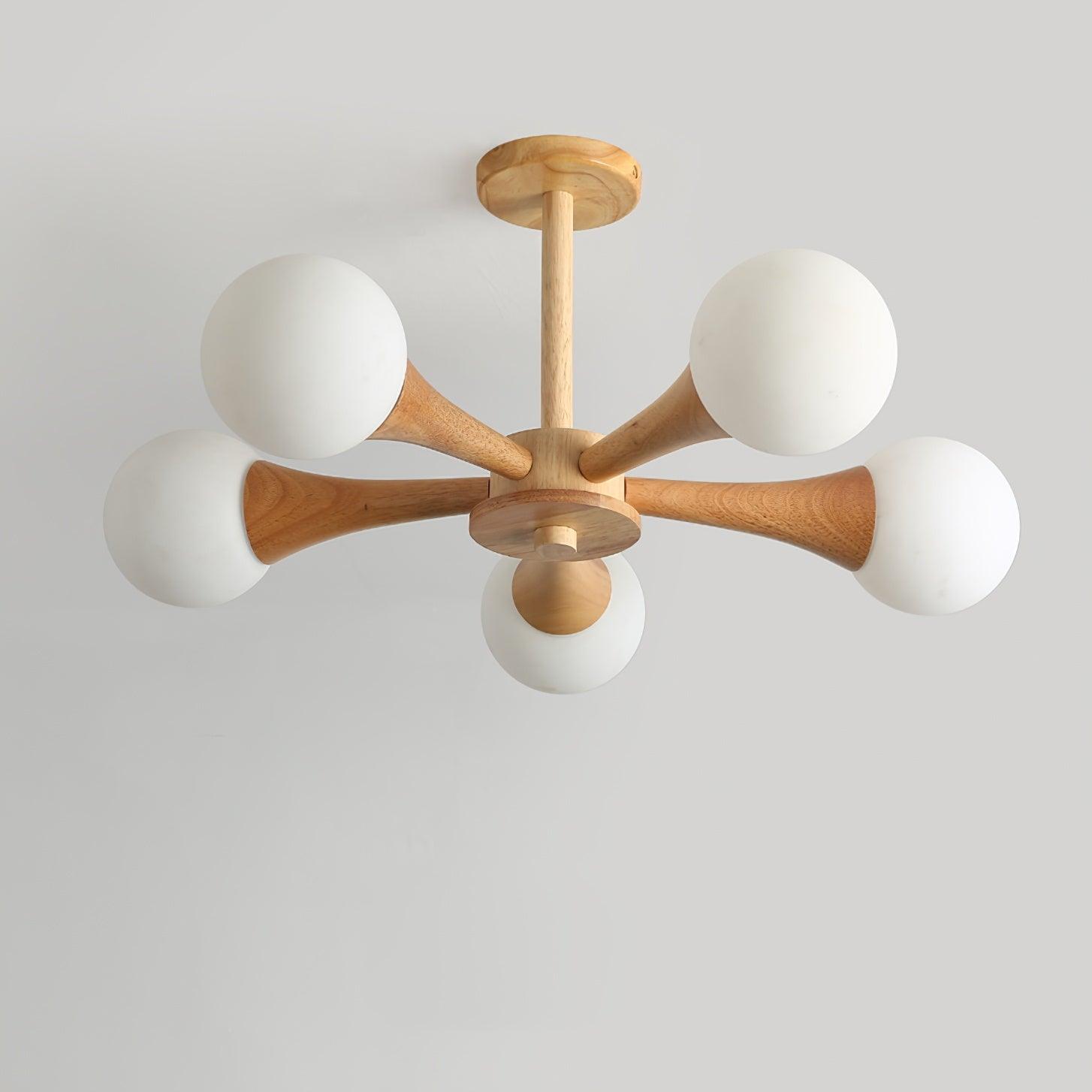 Lustra Chandelier Wooden Globe Retro - Letslighting