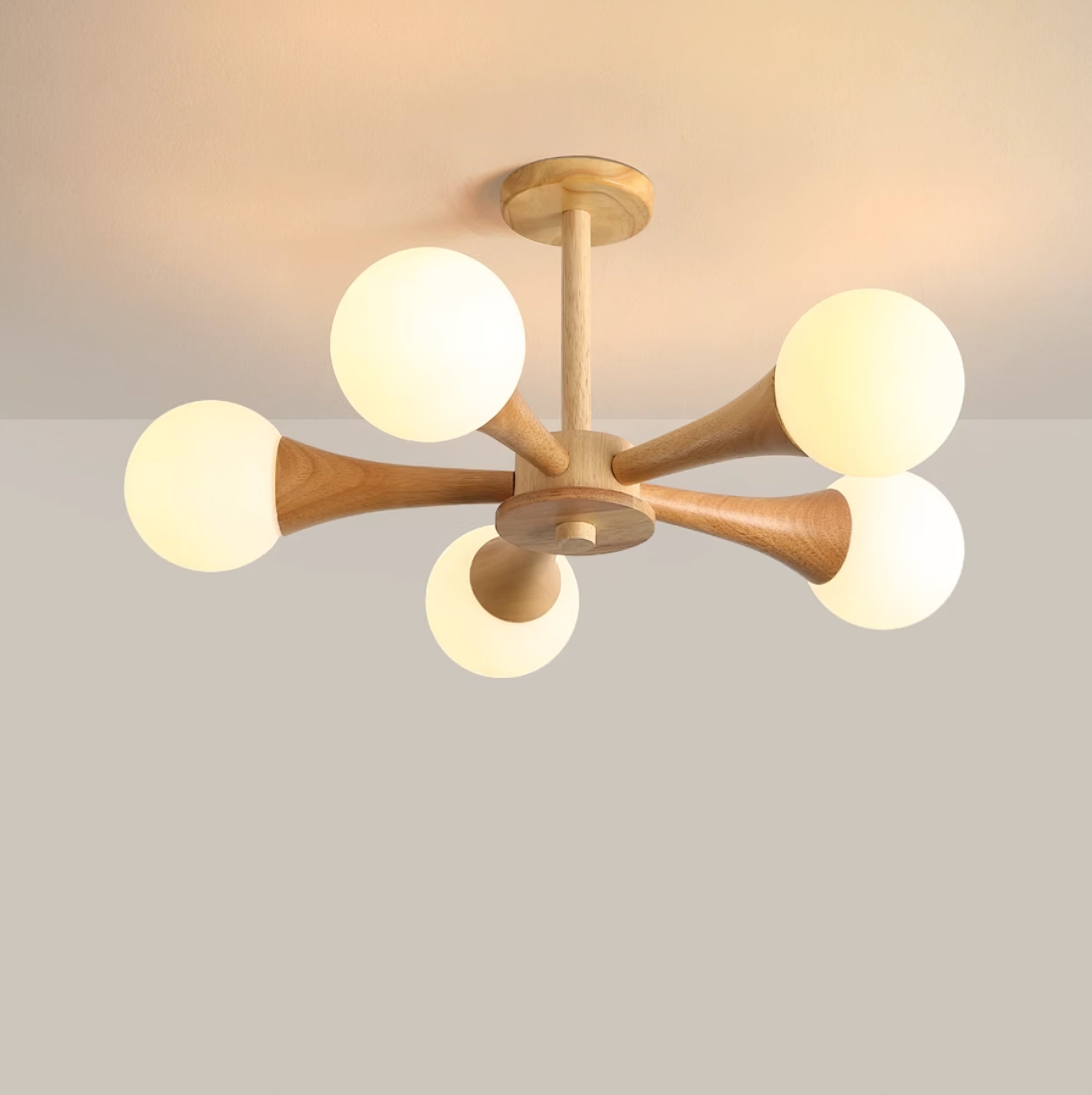 Lustra Chandelier Wooden Globe Retro - Letslighting