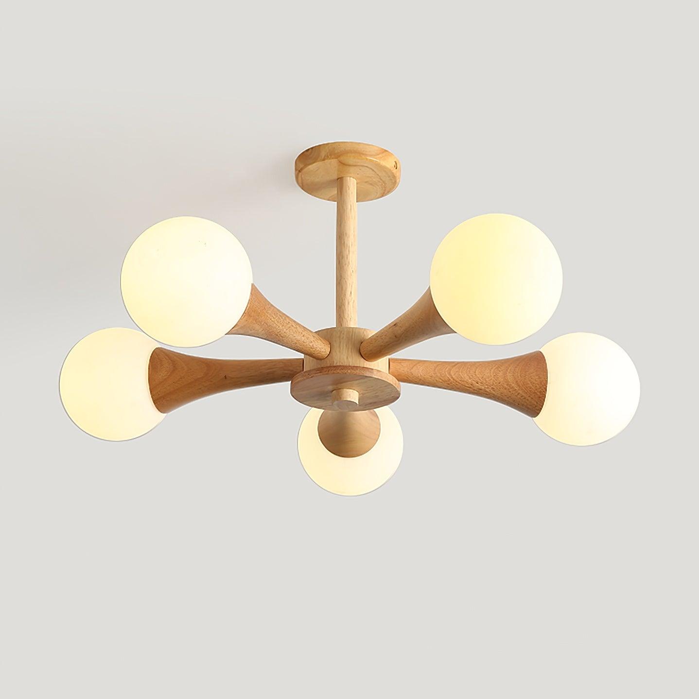 Lustra Chandelier Wooden Globe Retro - Letslighting