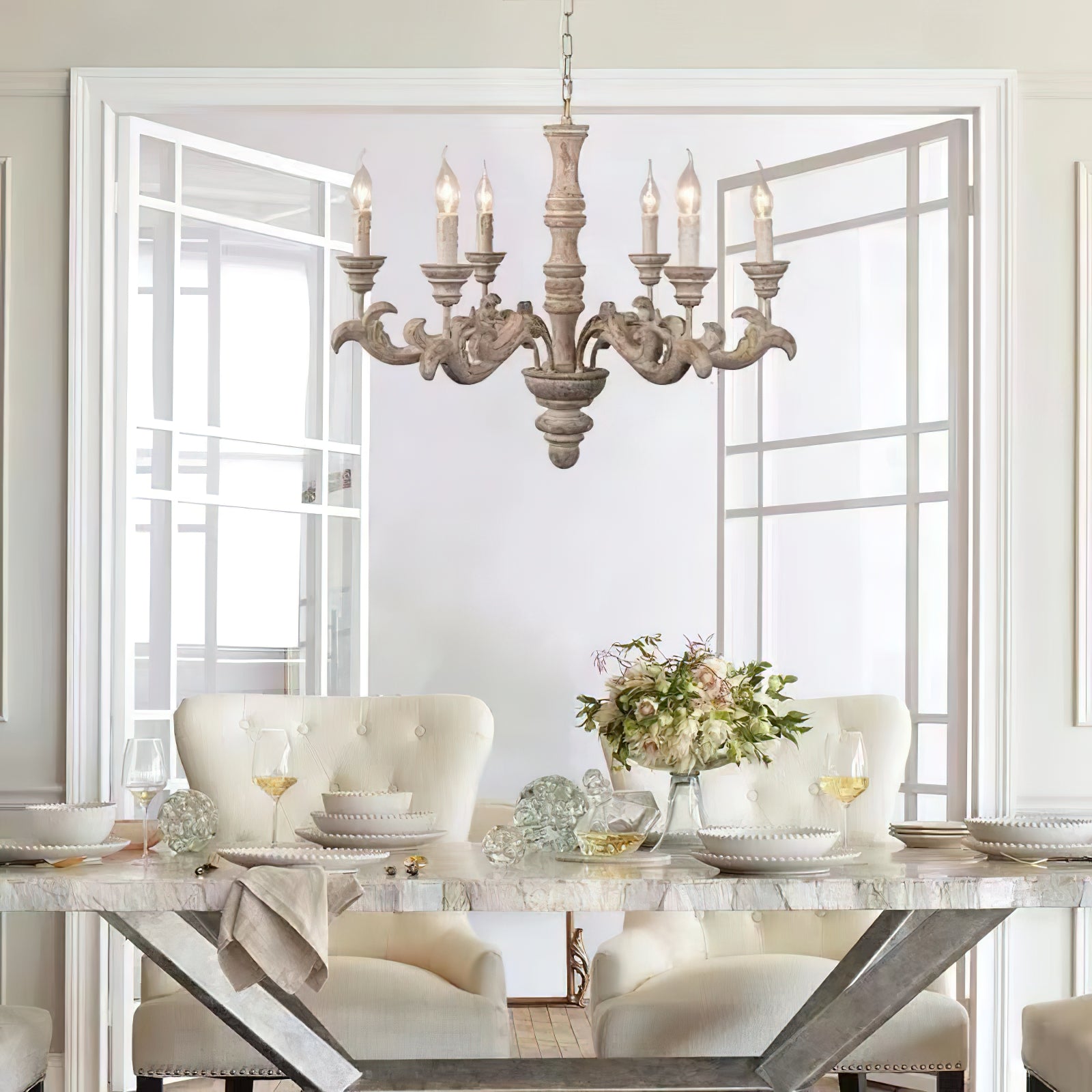 Vovynan Luxury Roman Column Wooden Chandelier - Letslighting