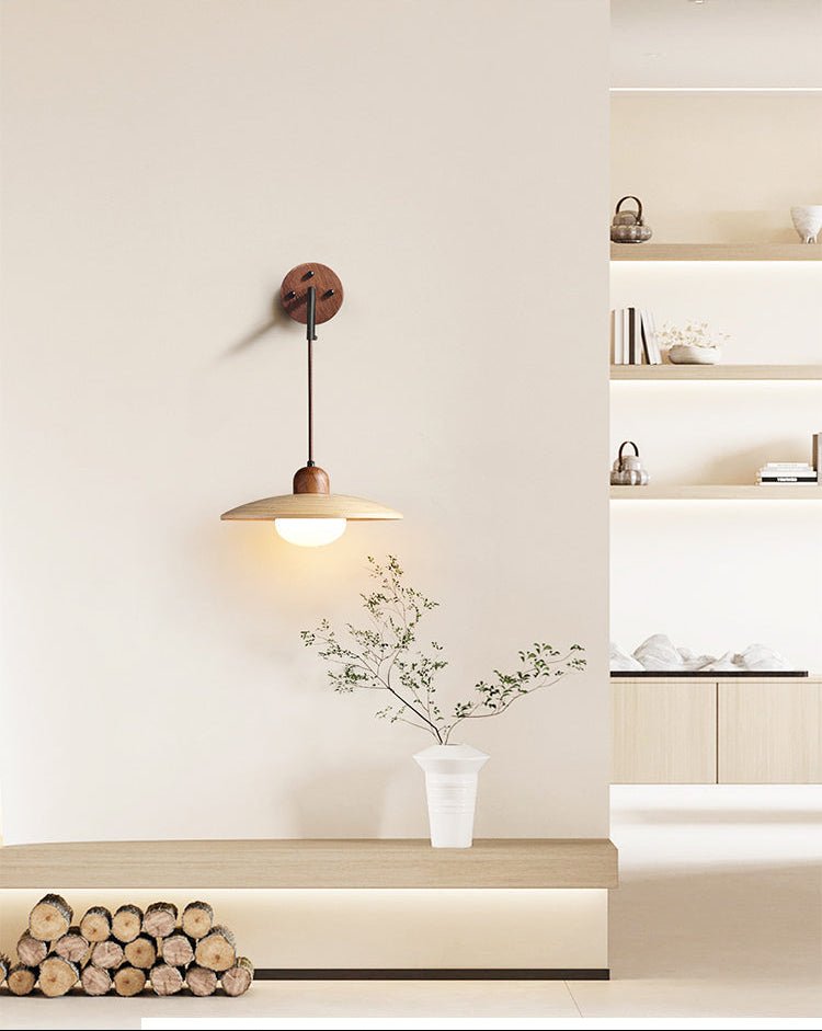 Saucer Minimalist Bamboo Wall Light