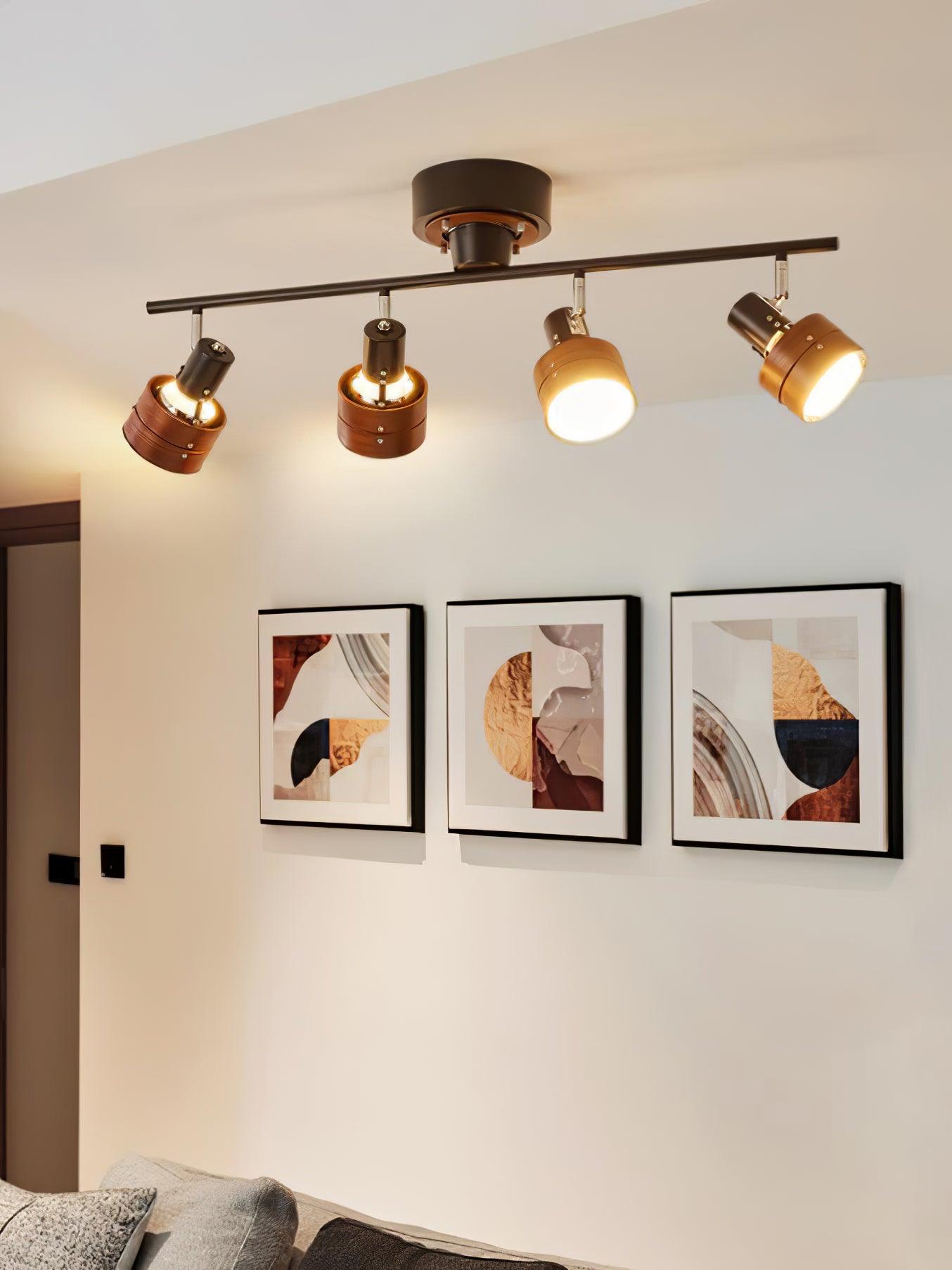 Elsorila Elegance Adjustable Spot Wooden Ceiling Lamp - Letslighting