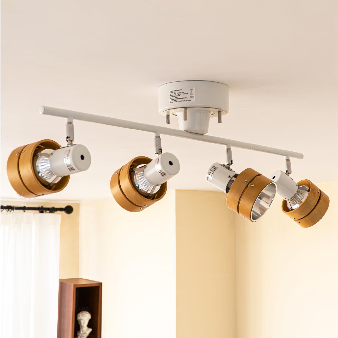 Elsorila Elegance Adjustable Spot Wooden Ceiling Lamp - Letslighting