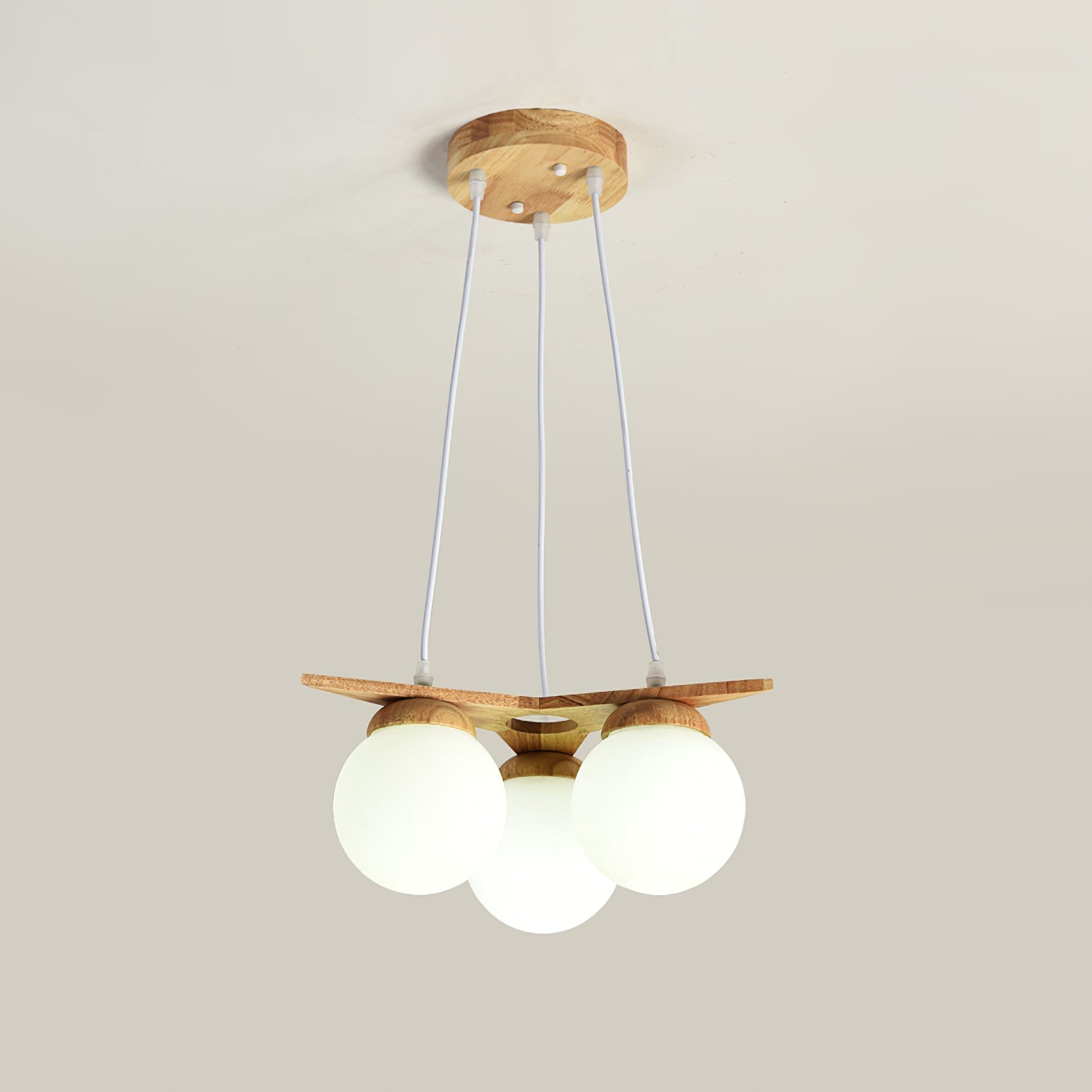 Zothaus Premium Nordic Star Glass Wooden Chandelier - Letslighting