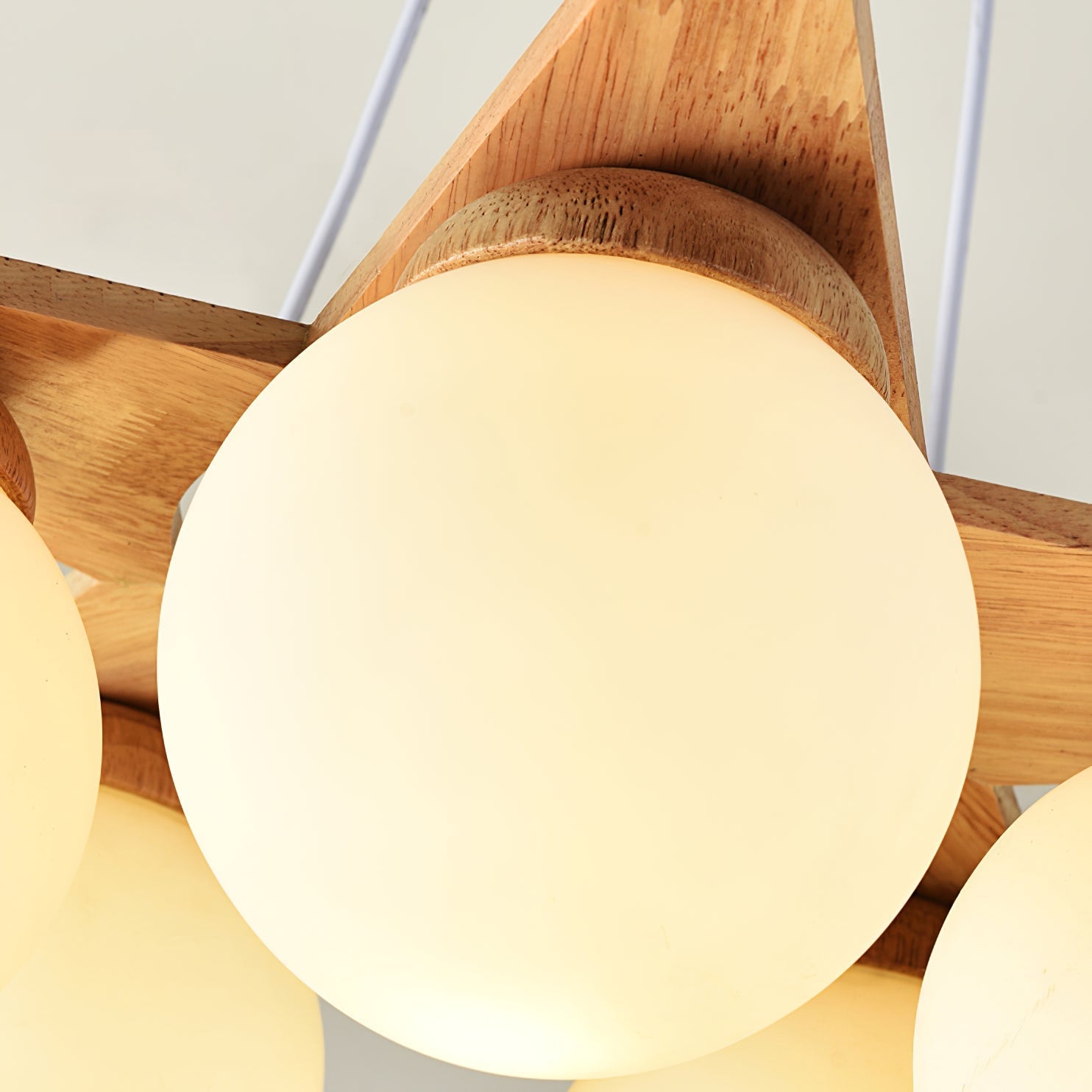 Zothaus Premium Nordic Star Glass Wooden Chandelier - Letslighting