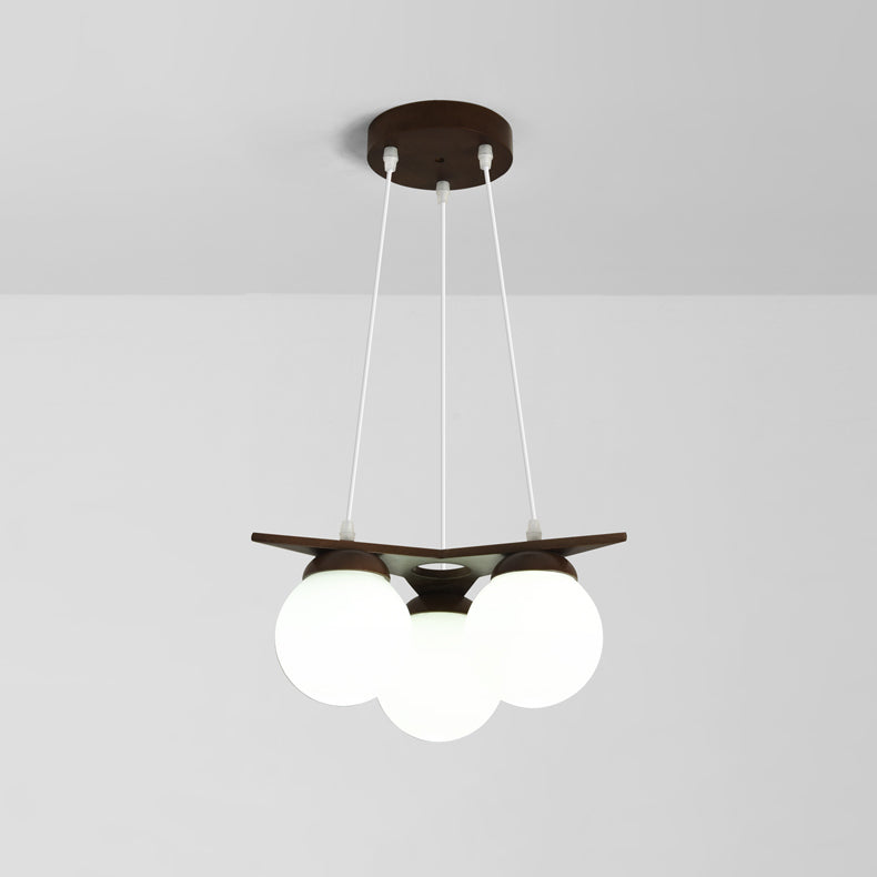 Zothaus Premium Nordic Star Glass Wooden Chandelier - Letslighting