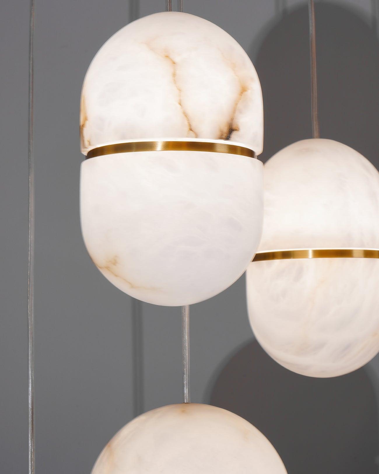 Strata Alabaster Pendant Light Capsule-shaped - Letslighting