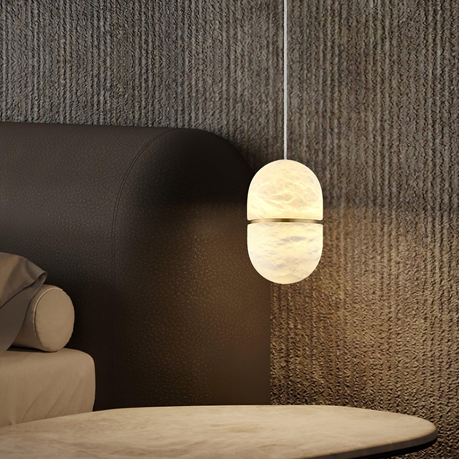 Strata Alabaster Pendant Light Capsule-shaped - Letslighting