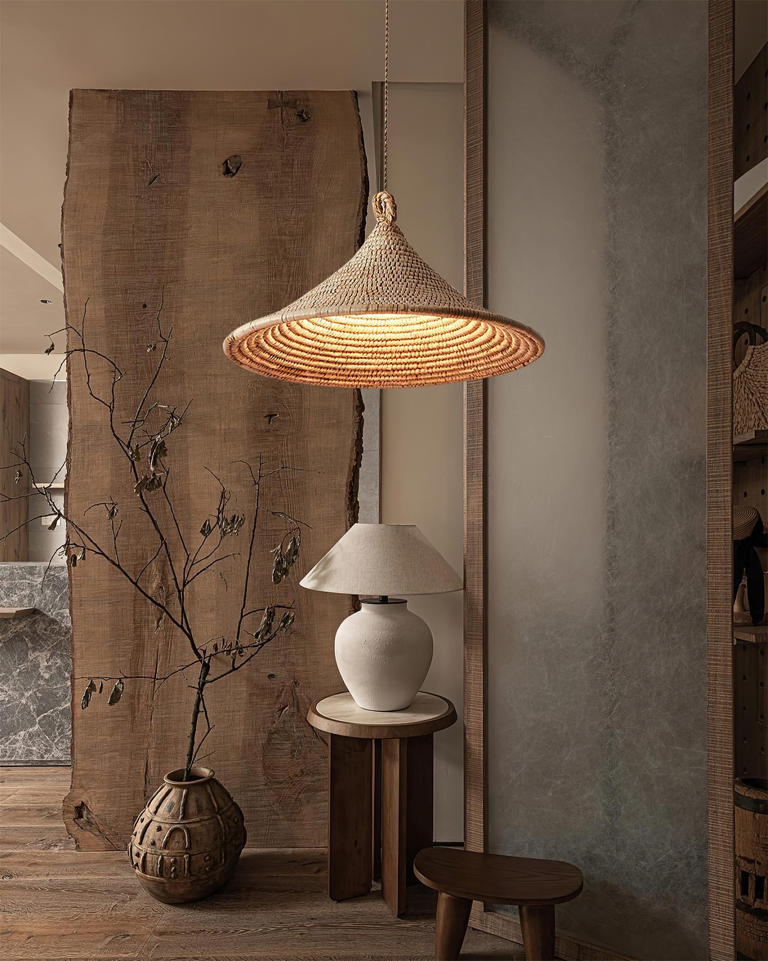 Yariah Pendant Lamp Hemp Conical - Letslighting