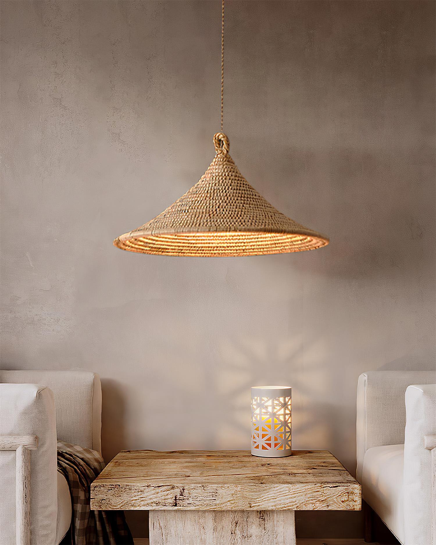 Yariah Pendant Lamp Hemp Conical - Letslighting