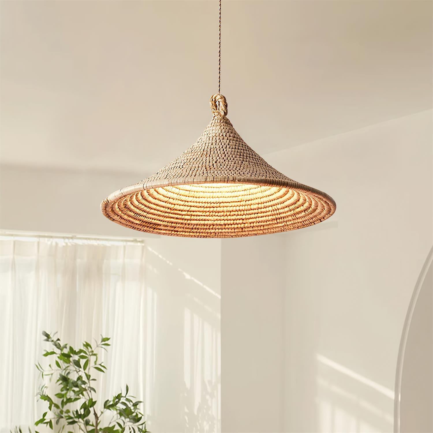 Yariah Pendant Lamp Hemp Conical - Letslighting