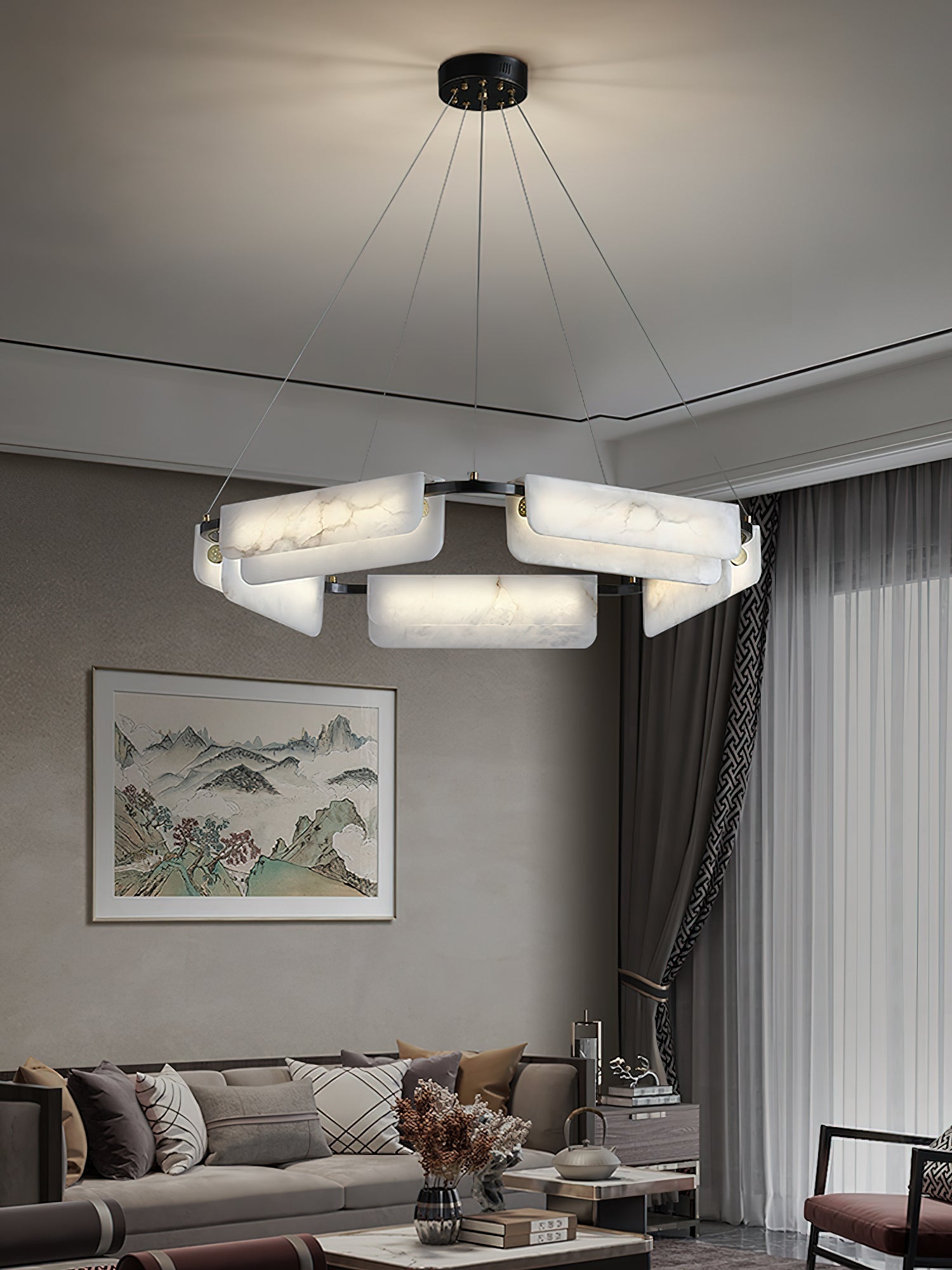 Syphaen Postmodern Luxury Alabaster Chandelier - Letslighting