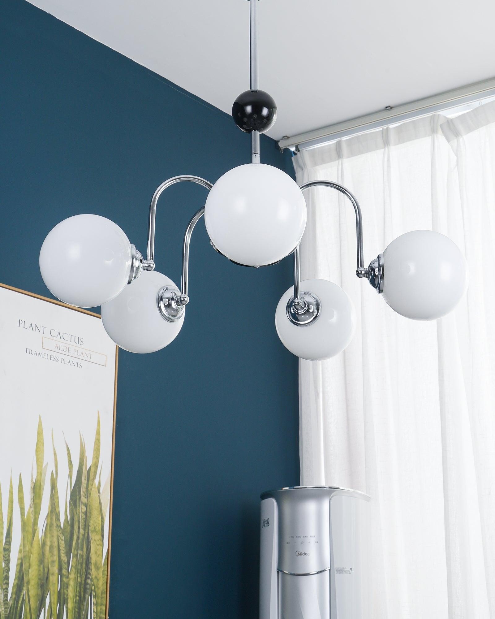 Lustra Chandelier Rod Frame and White - Letslighting
