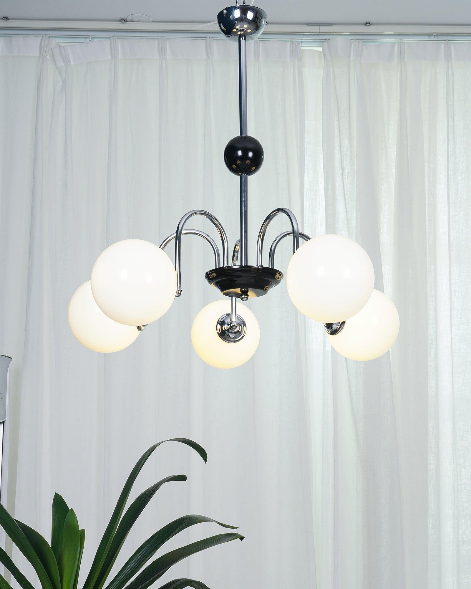 Lustra Chandelier Rod Frame and White - Letslighting