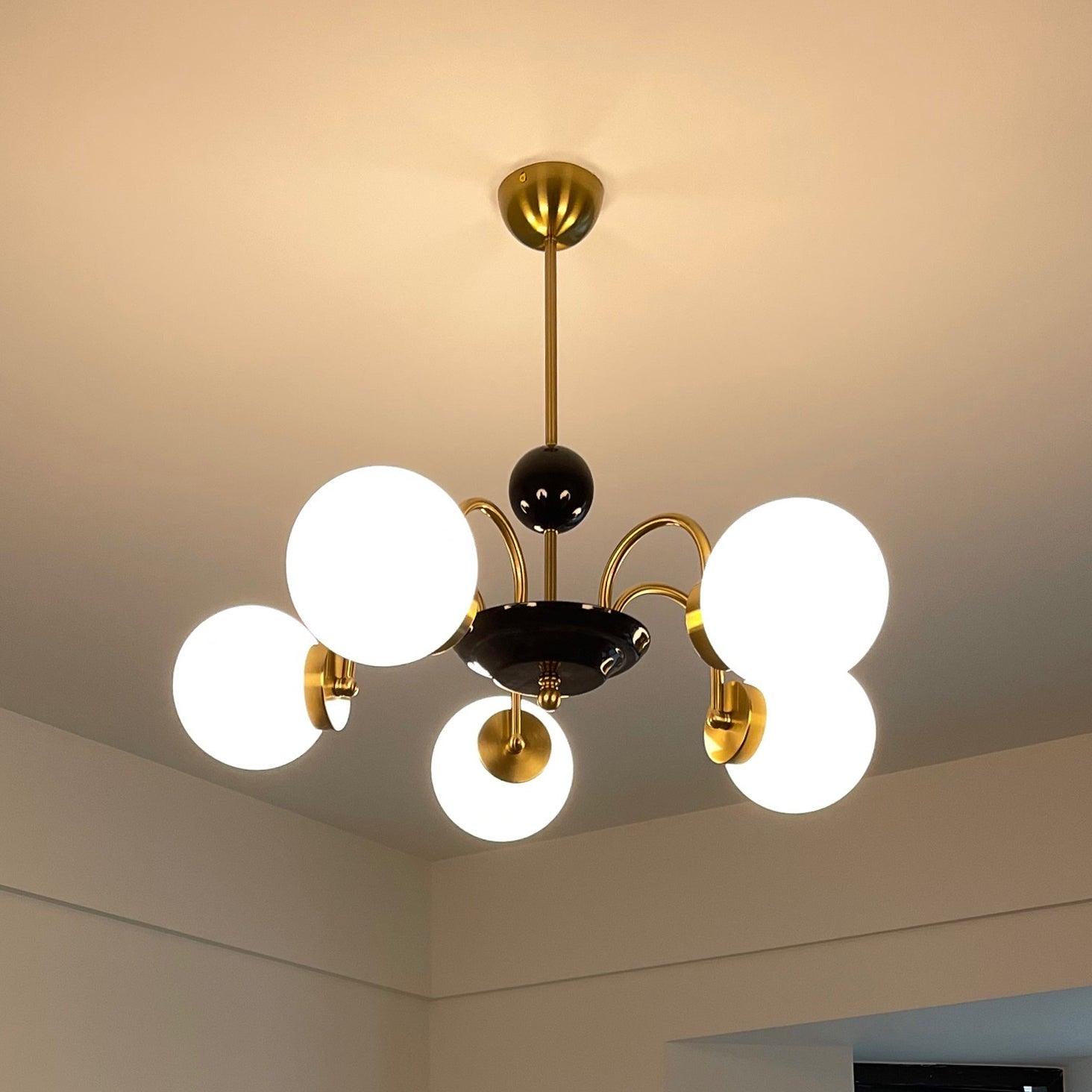 Lustra Chandelier Rod Frame and White - Letslighting