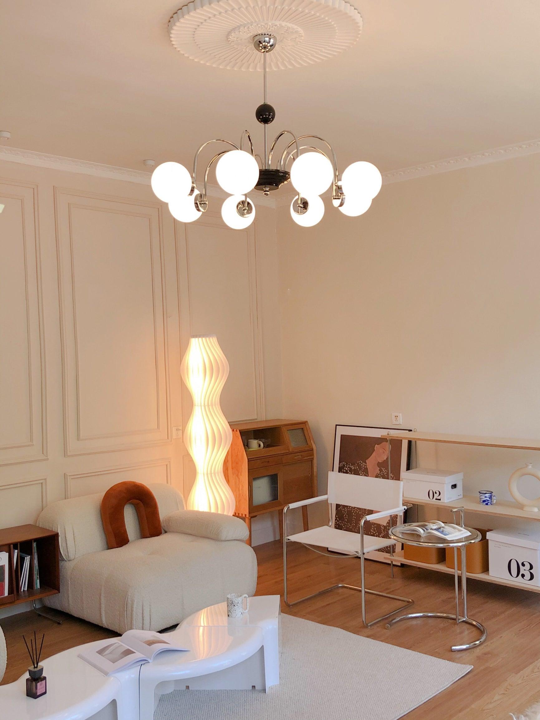 Lustra Chandelier Rod Frame and White - Letslighting