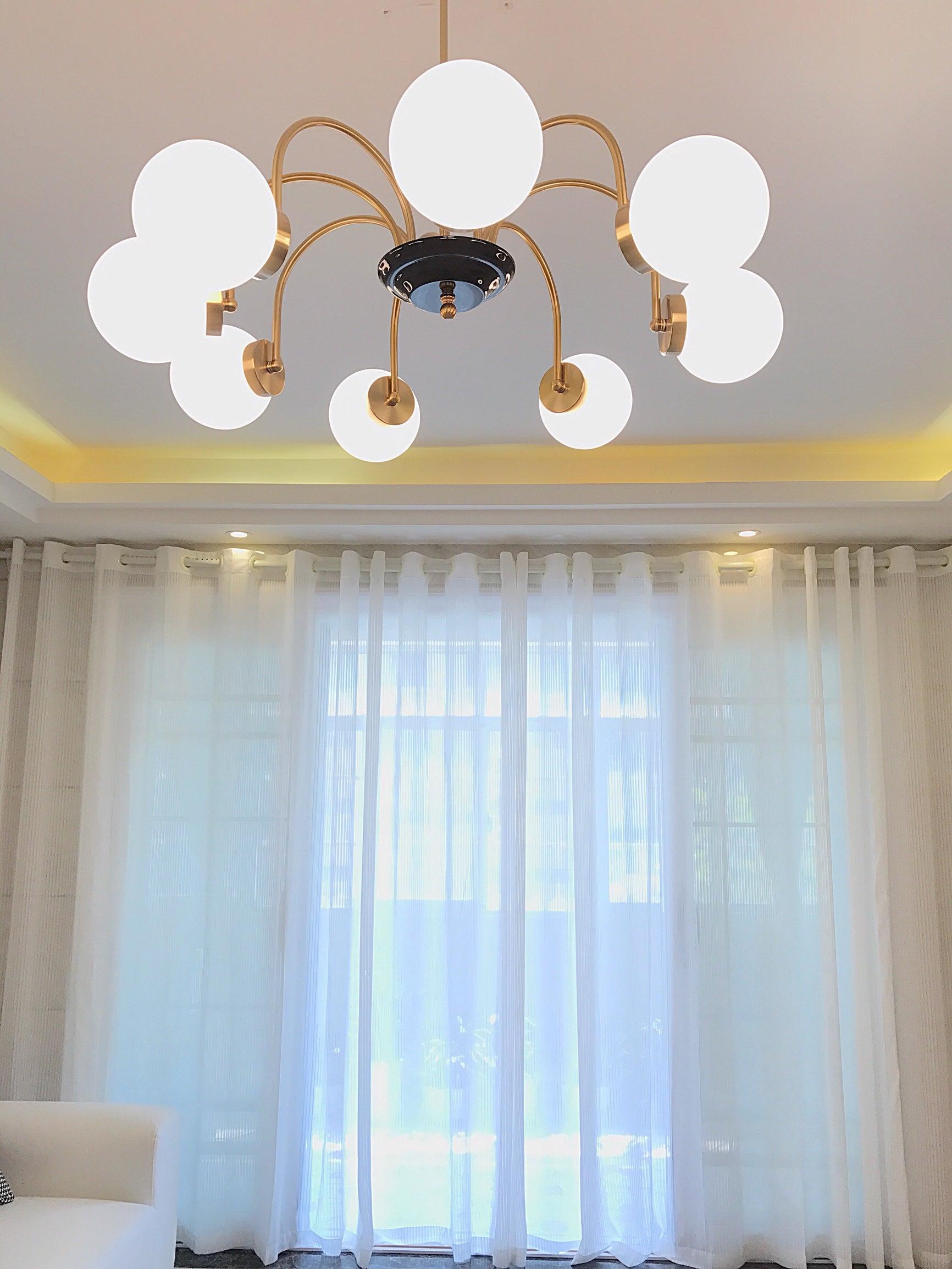 Lustra Chandelier Rod Frame and White - Letslighting