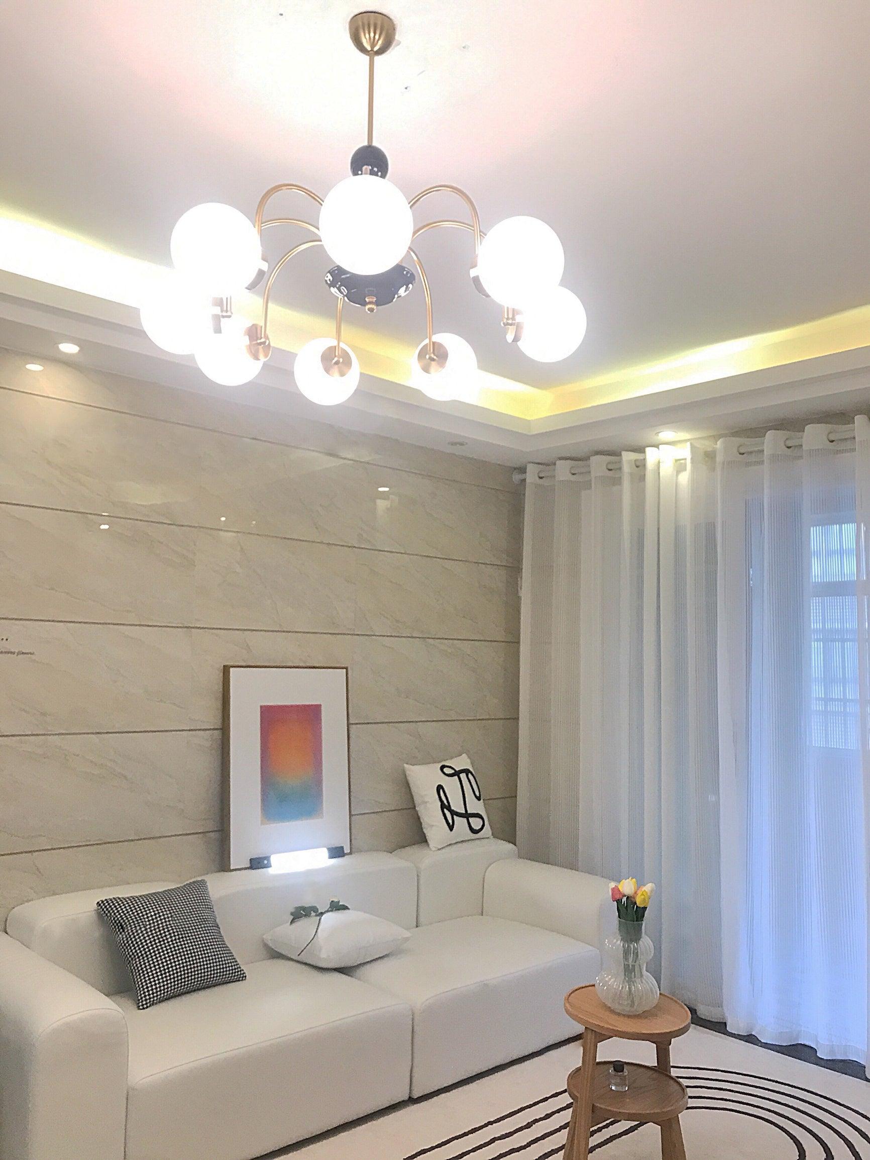 Lustra Chandelier Rod Frame and White - Letslighting