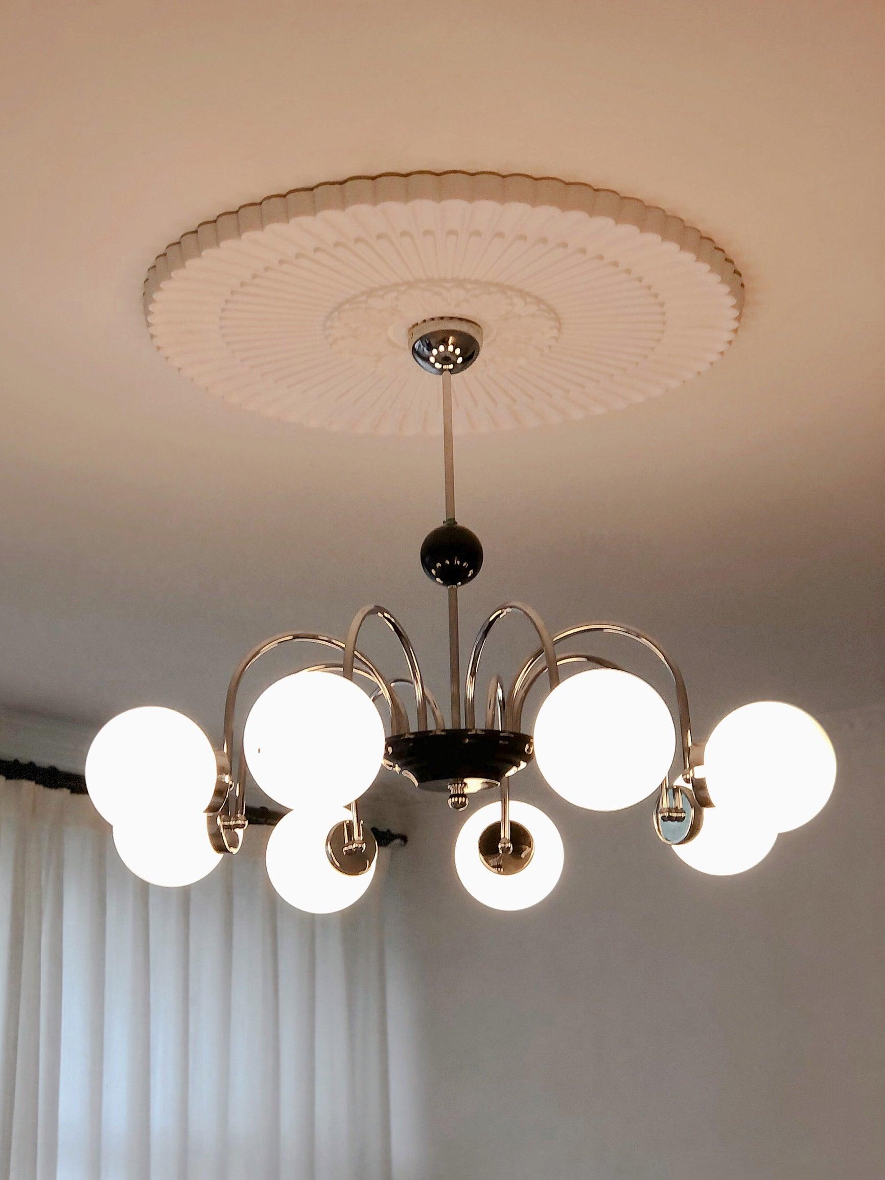 Lustra Chandelier Rod Frame and White - Letslighting